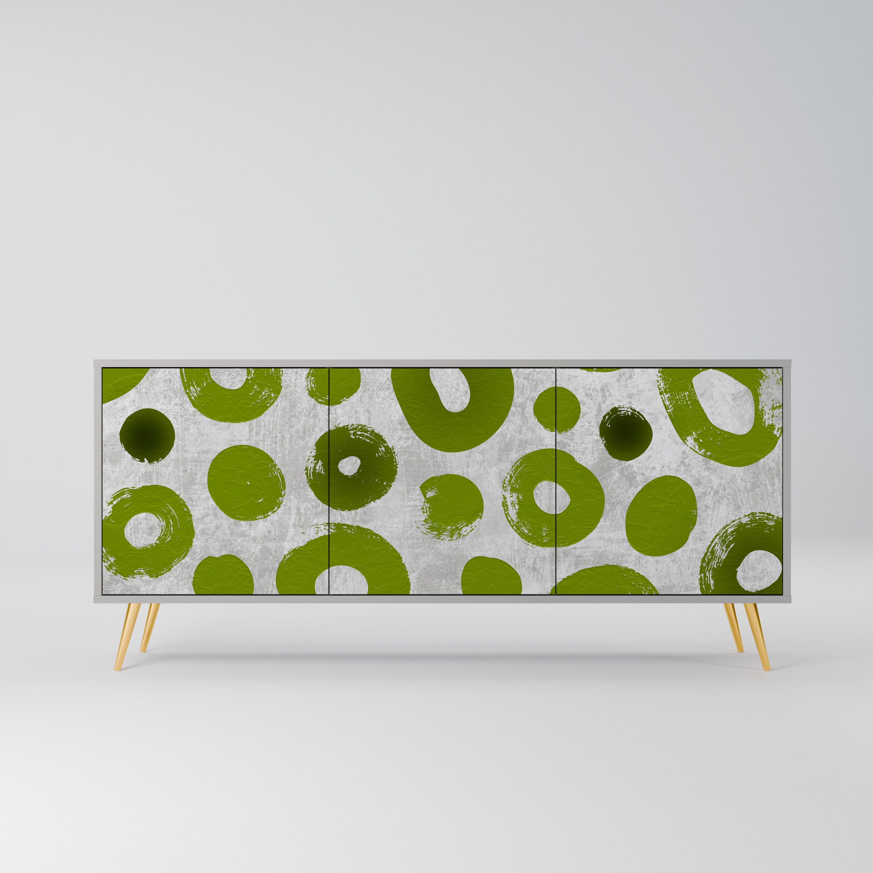 GREEN RHAPSODY 3-Door Sideboard in Grey Finish