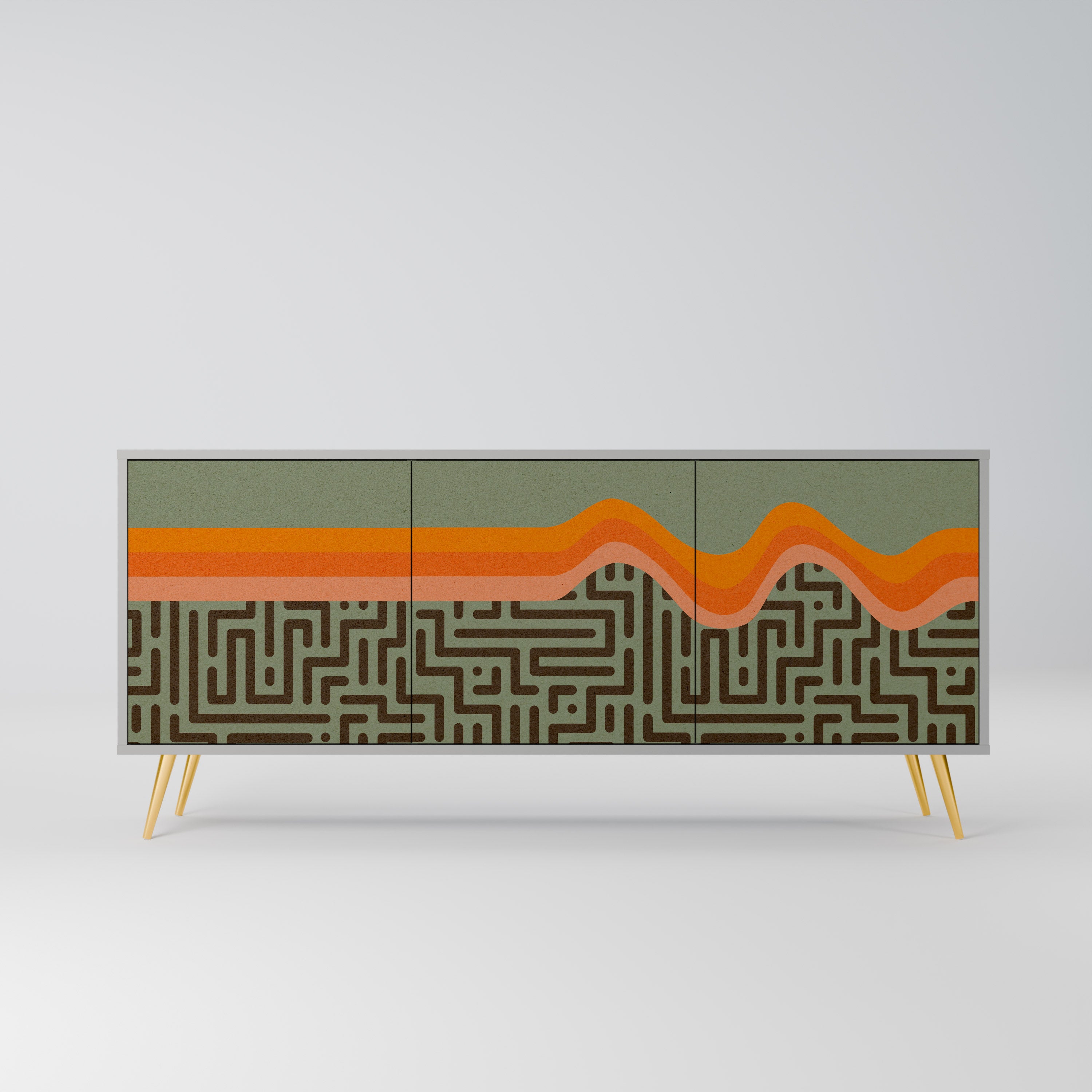 SIMPLE SOLUTIONS 3-Door Sideboard in Grey Finish