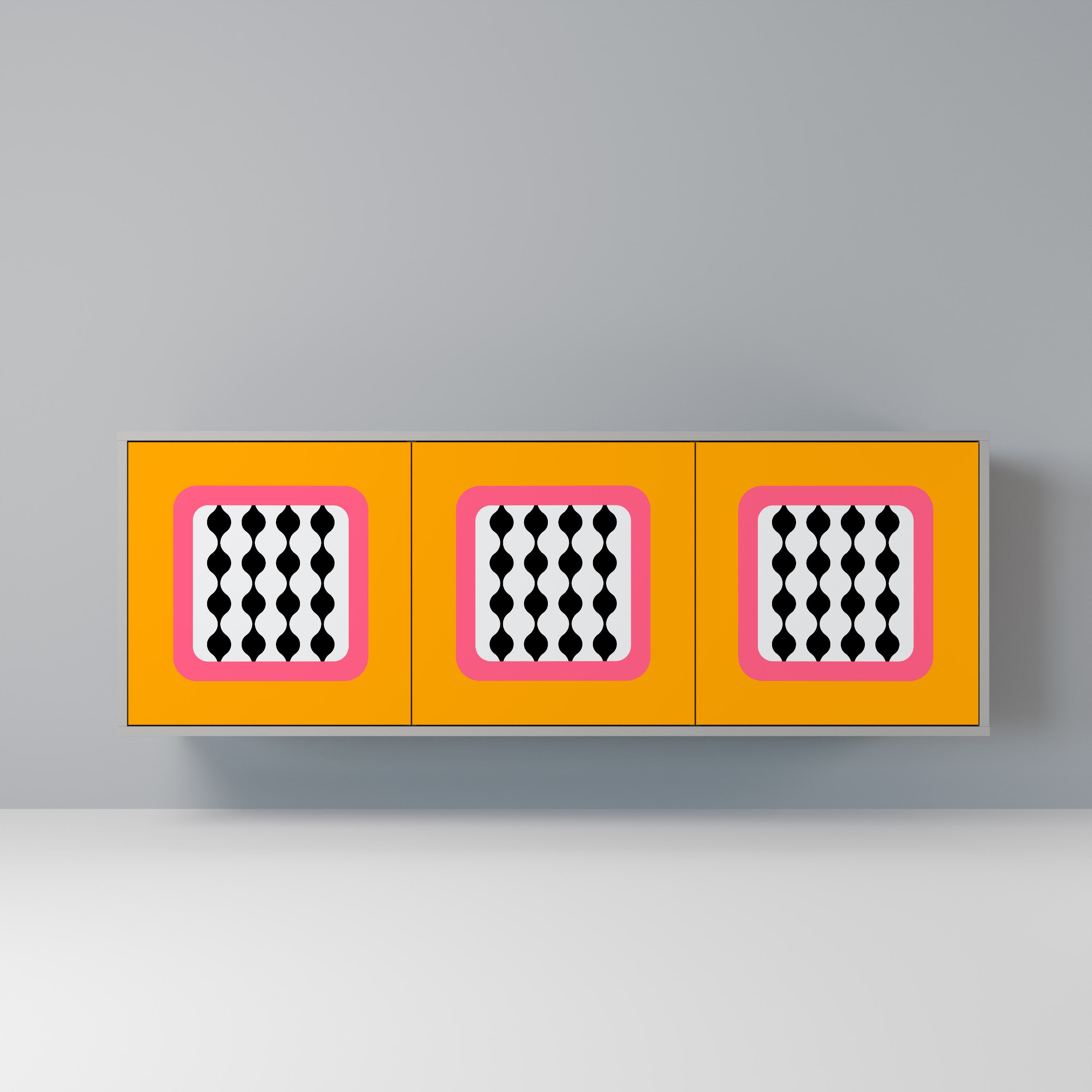 TEARS IN HEAVEN 3-Door Sideboard in Grey Finish