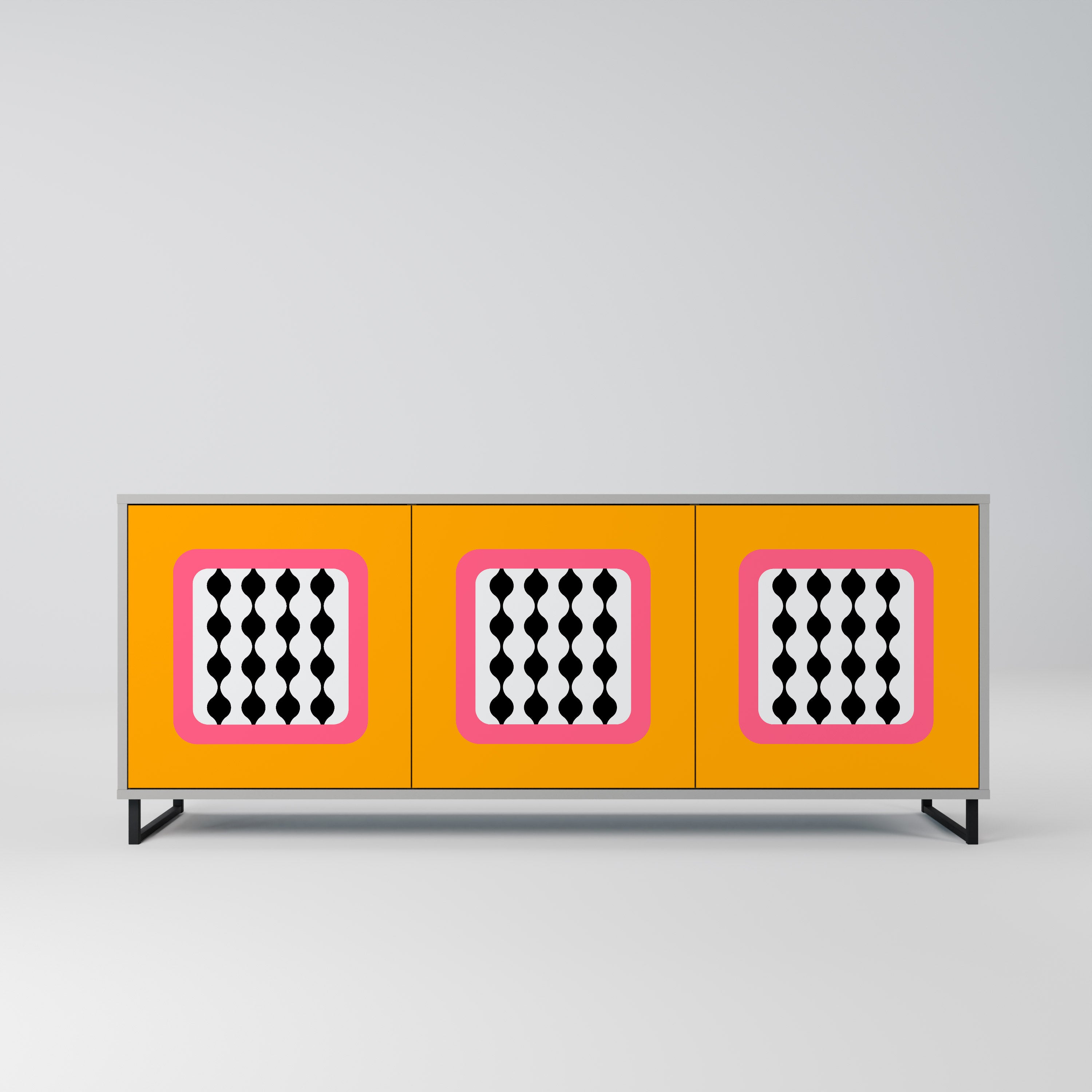 TEARS IN HEAVEN 3-Door Sideboard in Grey Finish