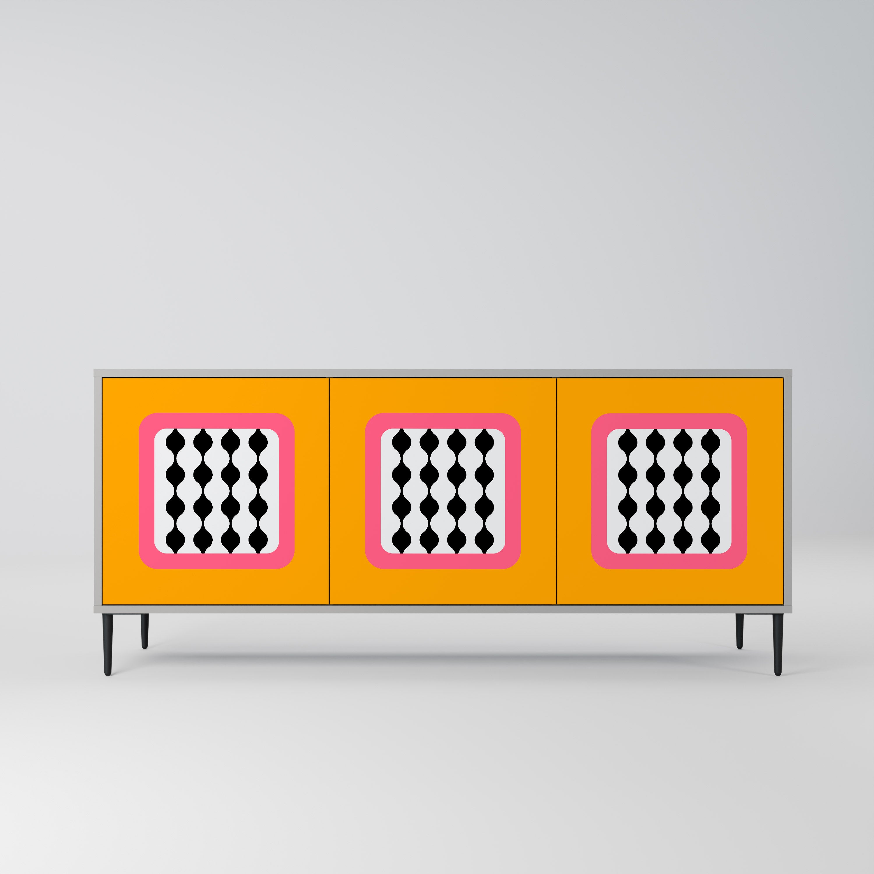 TEARS IN HEAVEN 3-Door Sideboard in Grey Finish