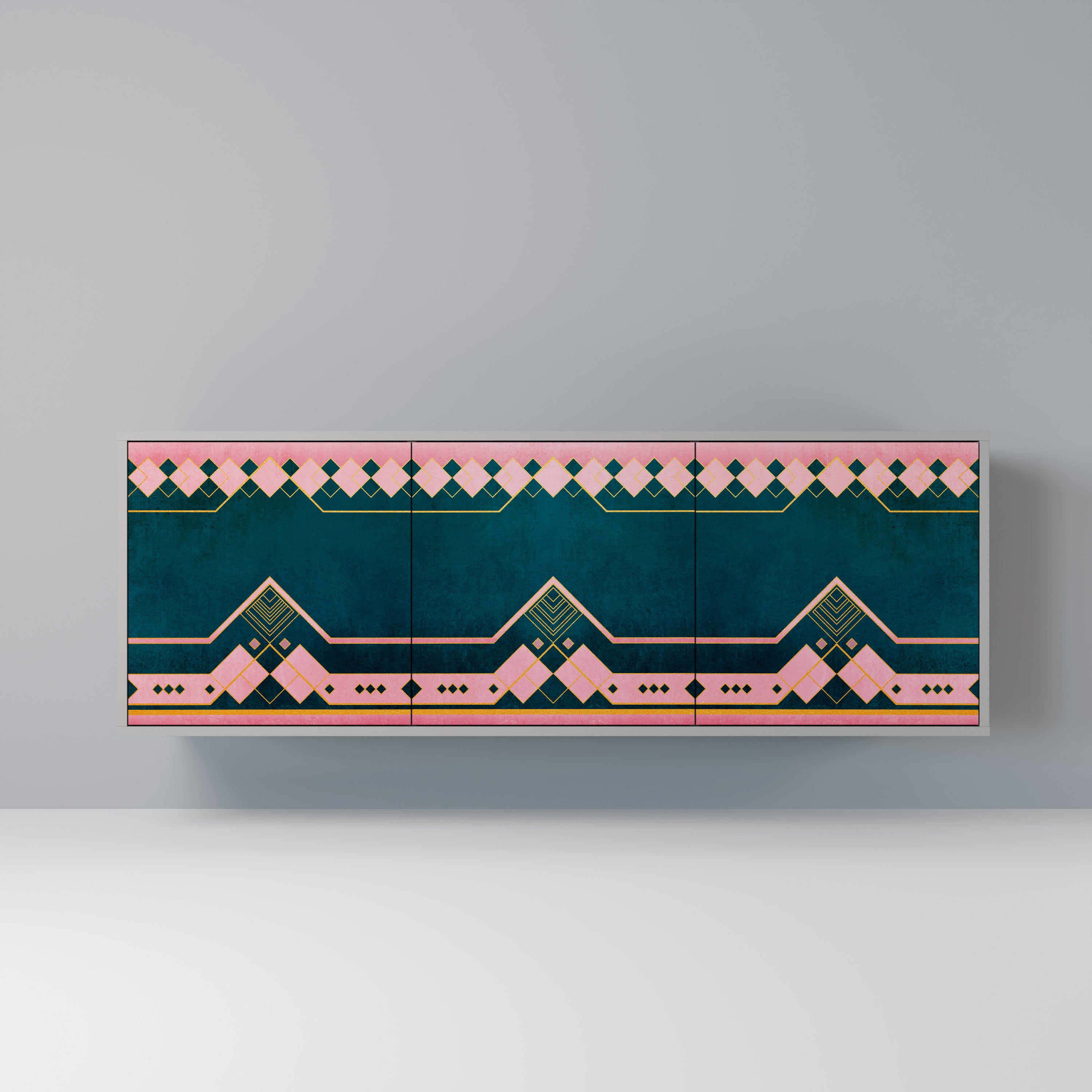 ROYAL COMPOSITION 3-Door Sideboard in Grey Finish