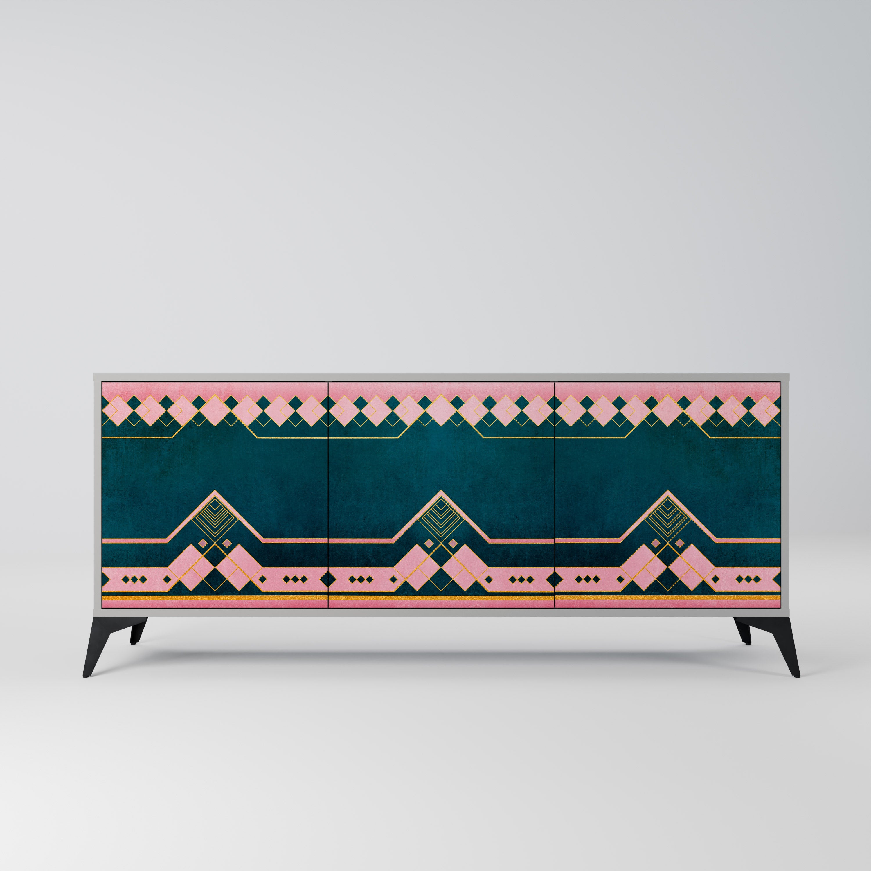 ROYAL COMPOSITION 3-Door Sideboard in Grey Finish