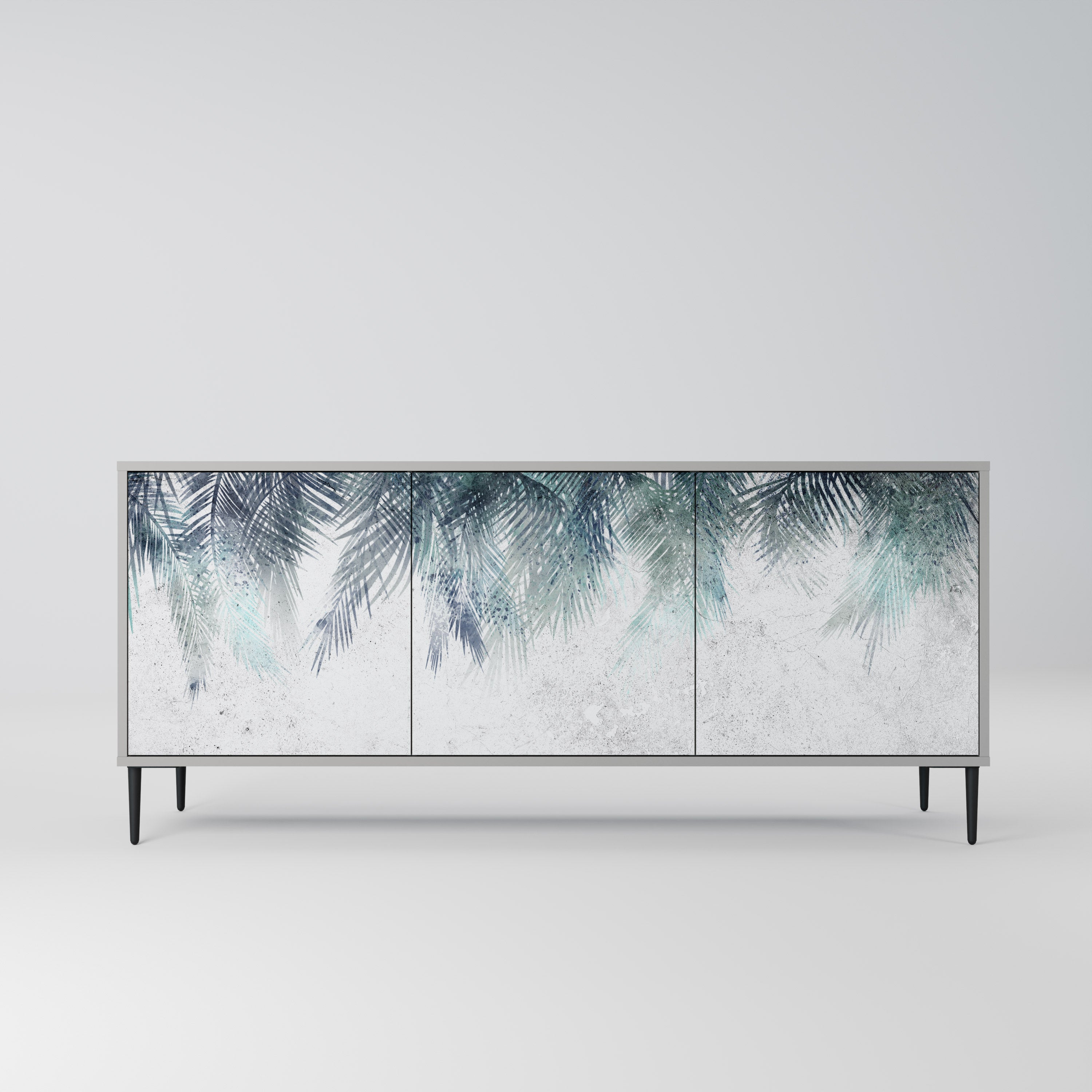 Aparador PALM VEIL de 3 puertas en acabado gris