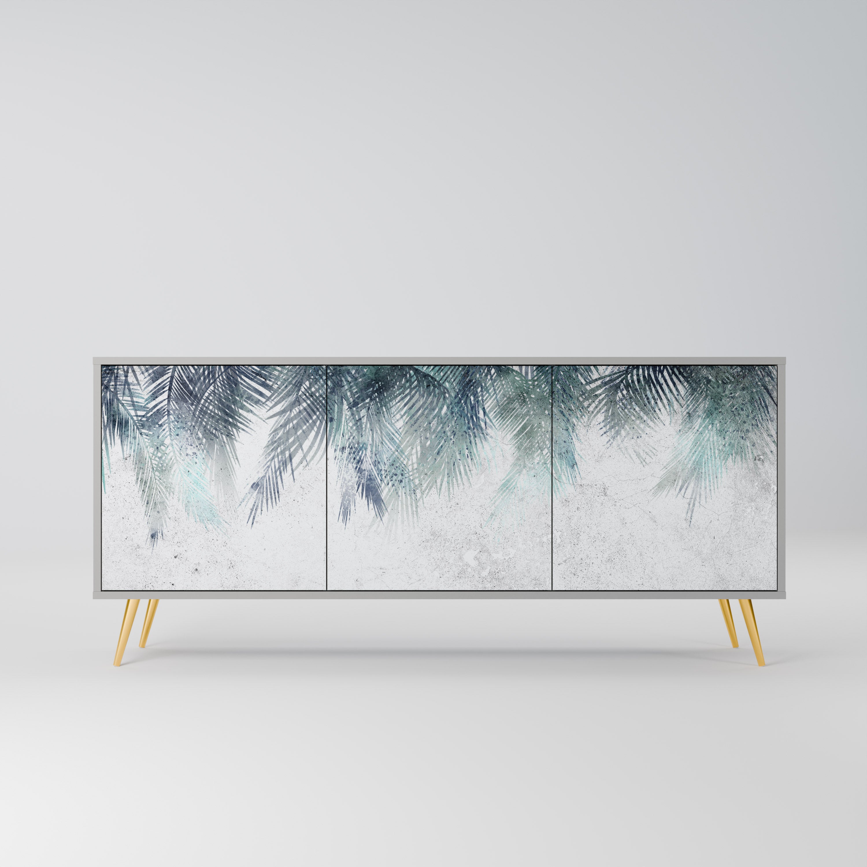 Aparador PALM VEIL de 3 puertas en acabado gris