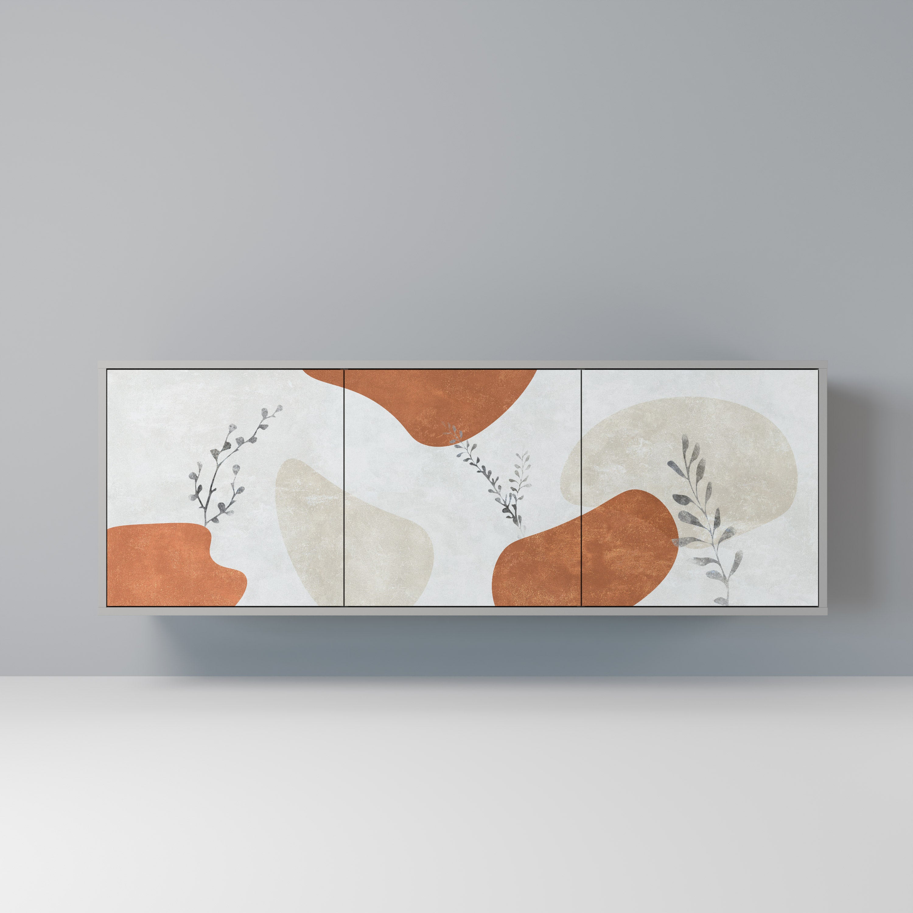 Aparador TRANQUIL TWIG de 3 puertas en acabado gris
