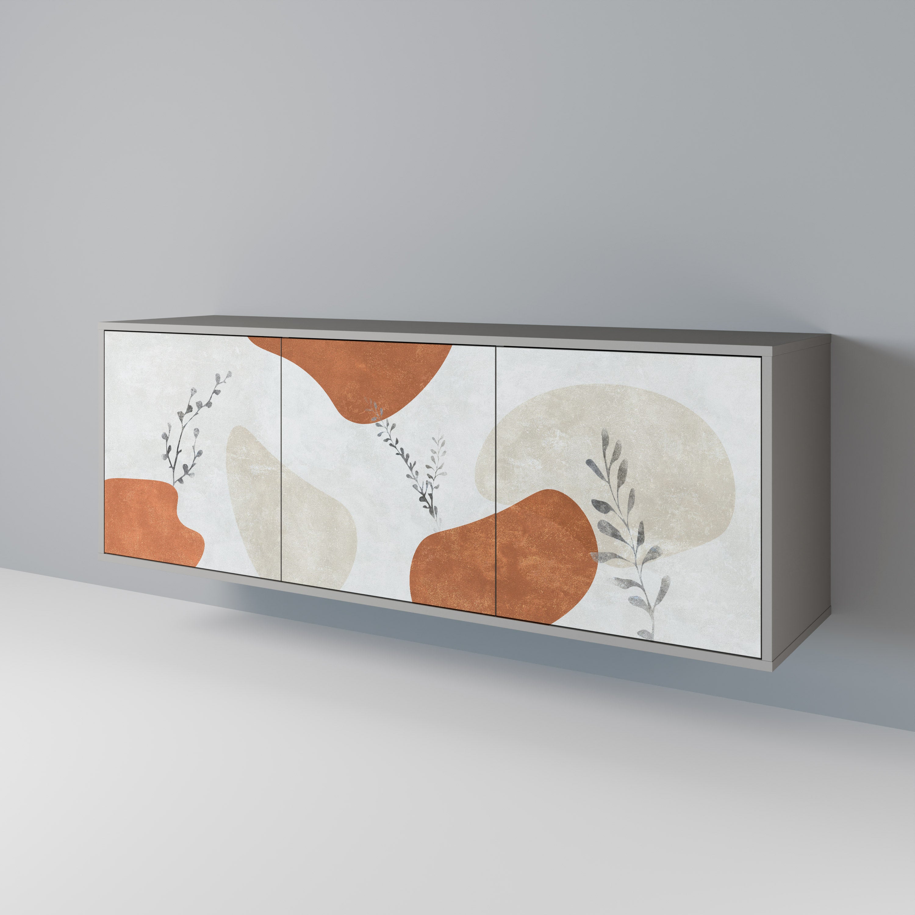 Aparador TRANQUIL TWIG de 3 puertas en acabado gris