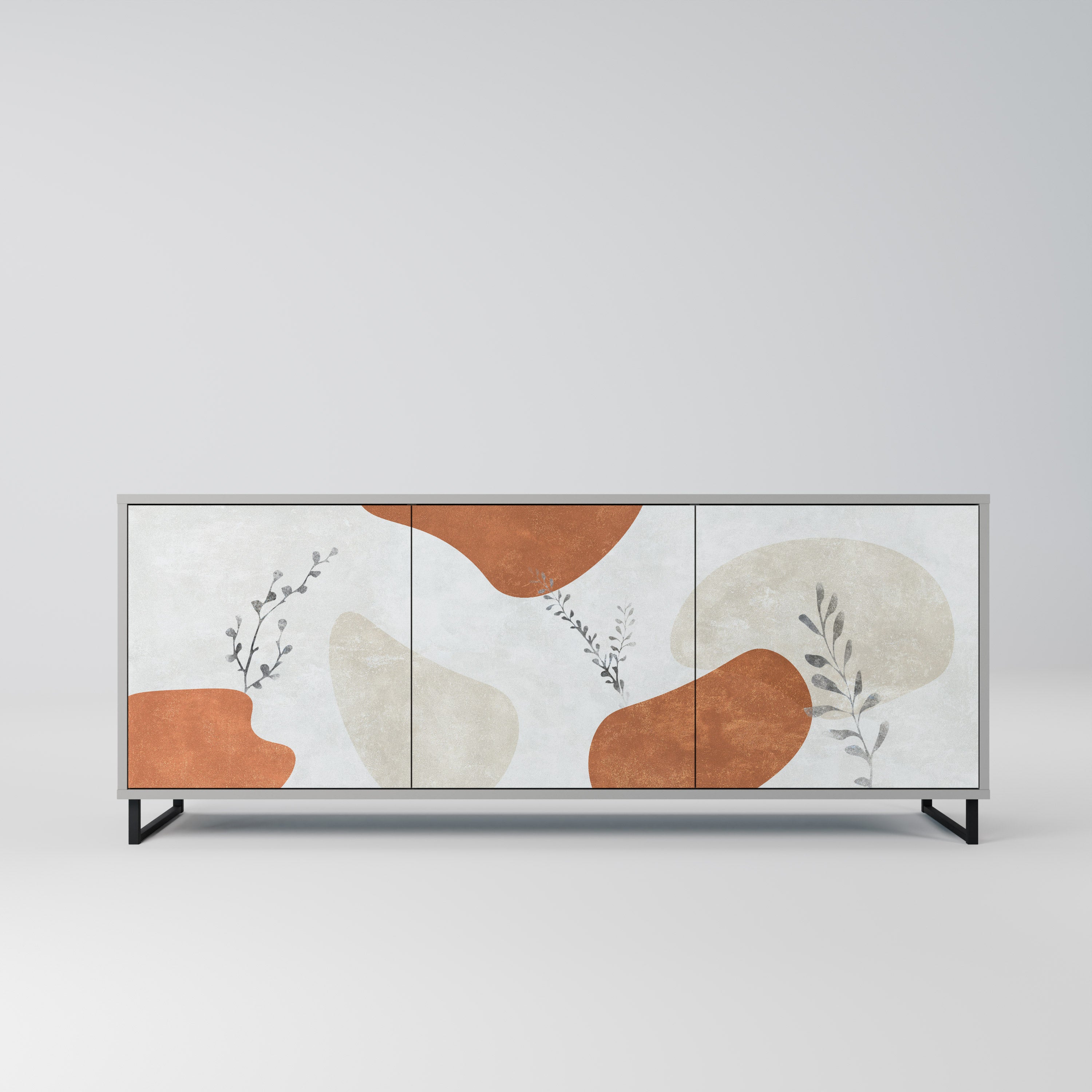 Aparador TRANQUIL TWIG de 3 puertas en acabado gris