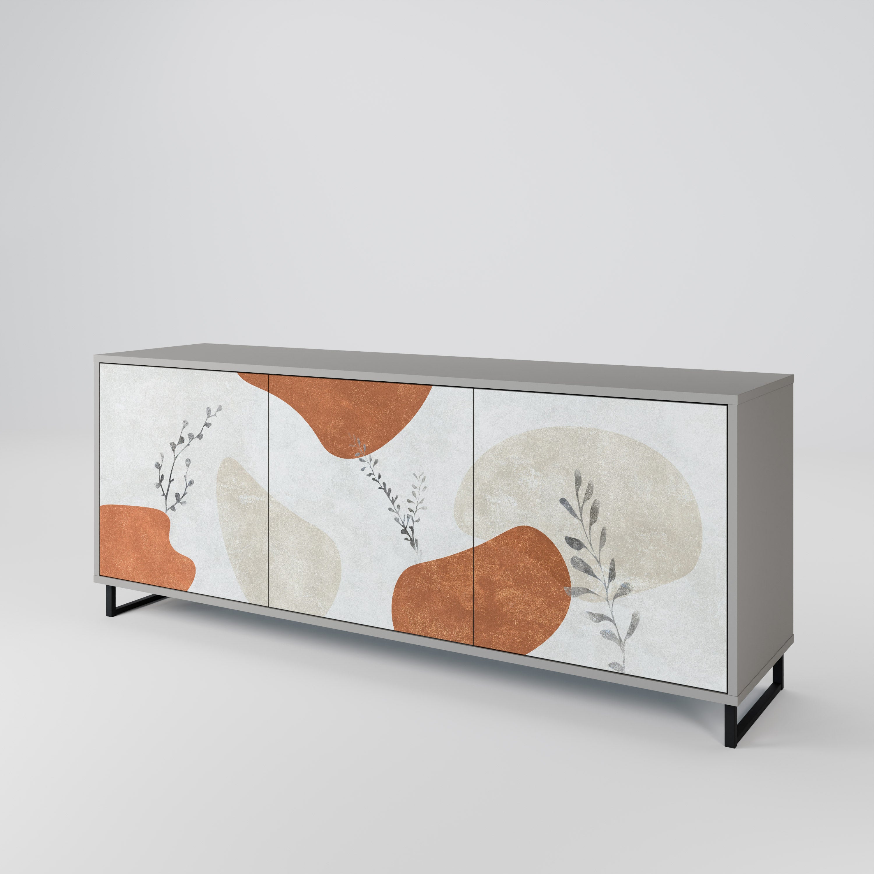 Aparador TRANQUIL TWIG de 3 puertas en acabado gris