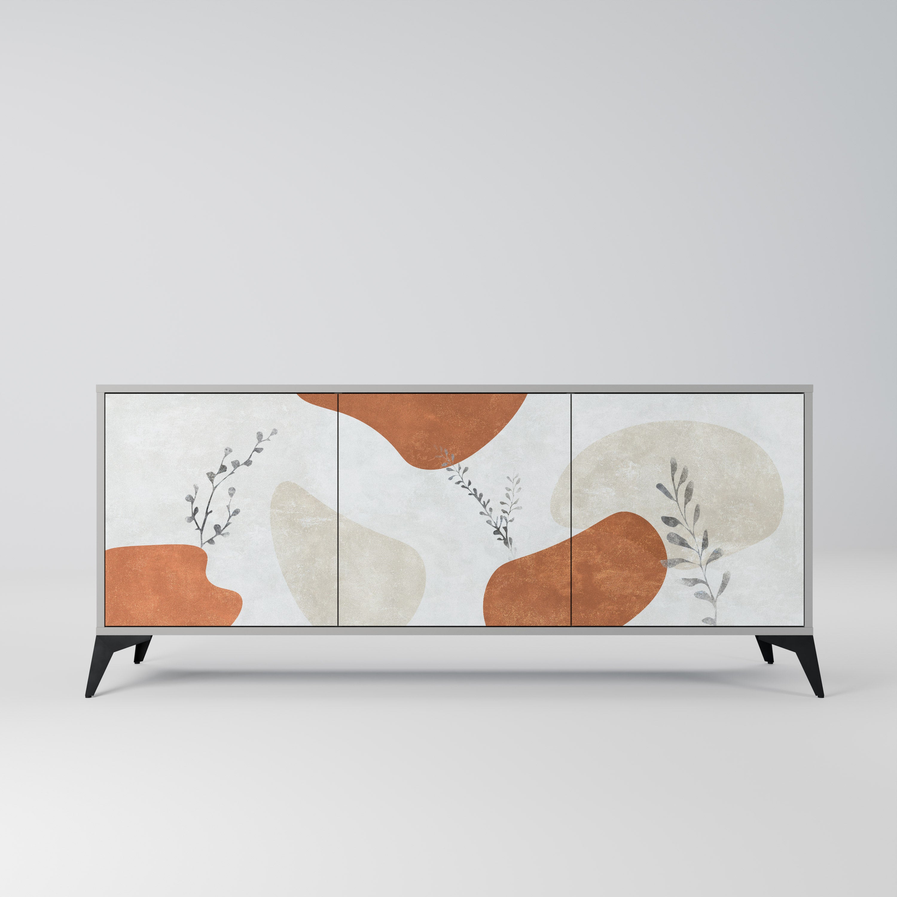 Aparador TRANQUIL TWIG de 3 puertas en acabado gris