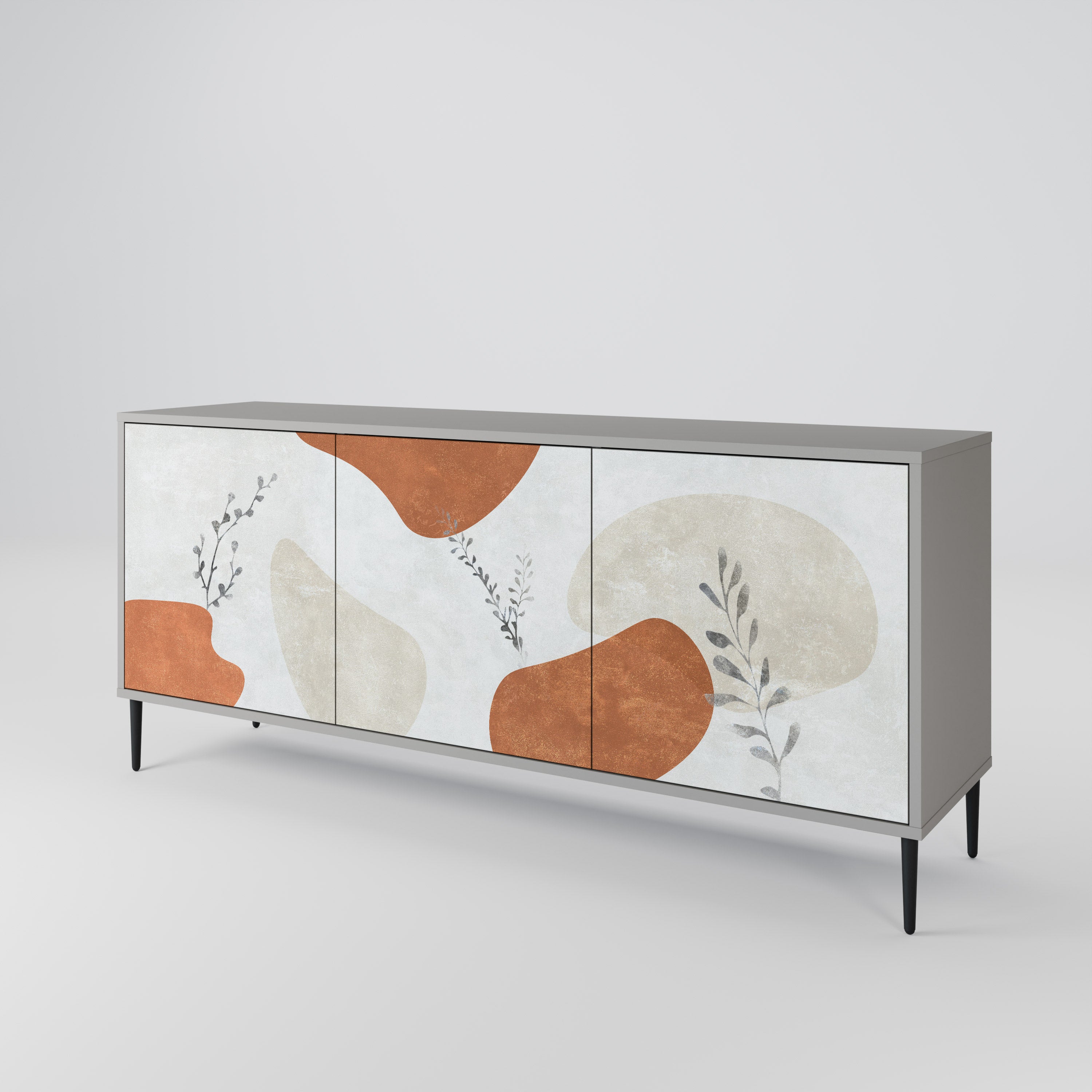 Aparador TRANQUIL TWIG de 3 puertas en acabado gris