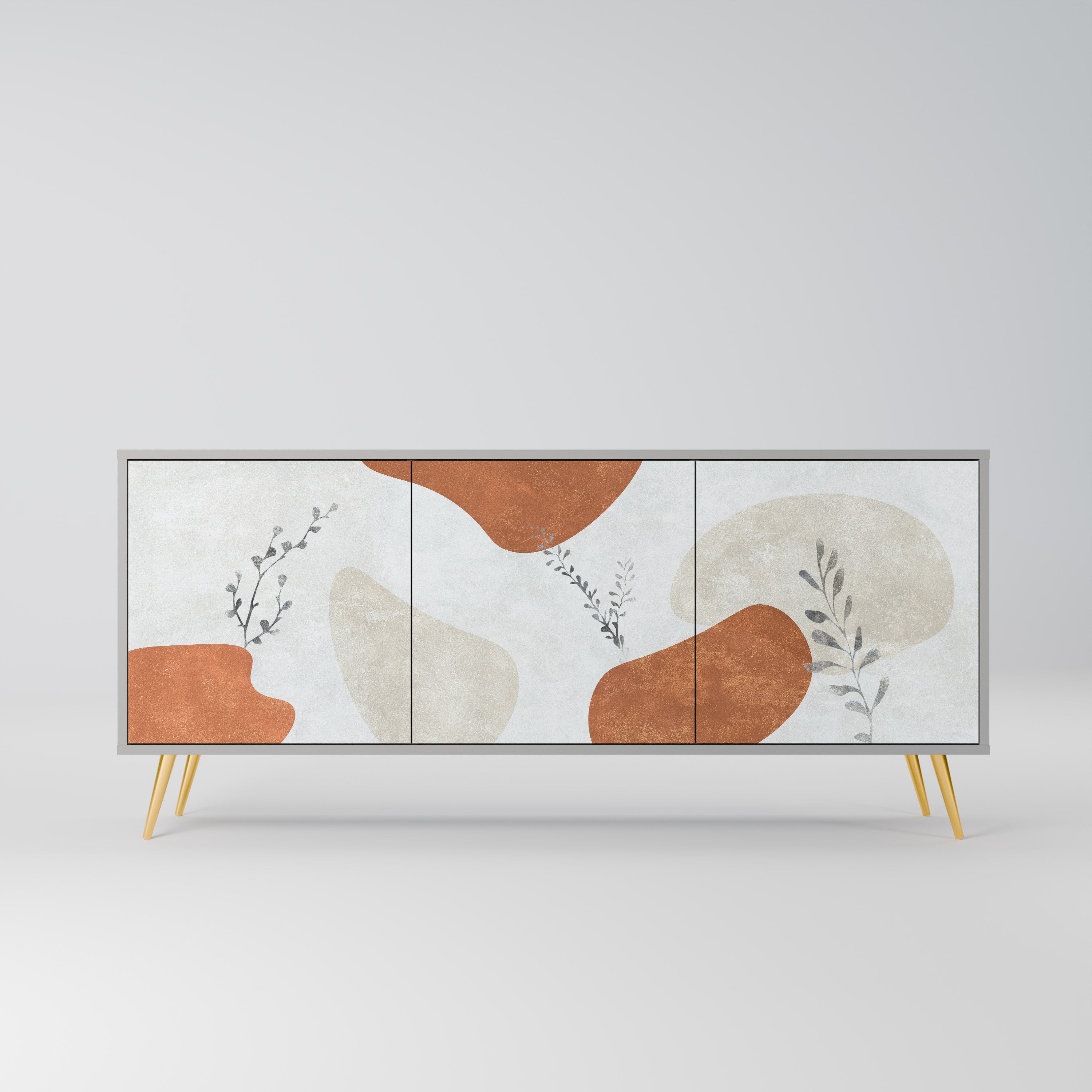 Aparador TRANQUIL TWIG de 3 puertas en acabado gris