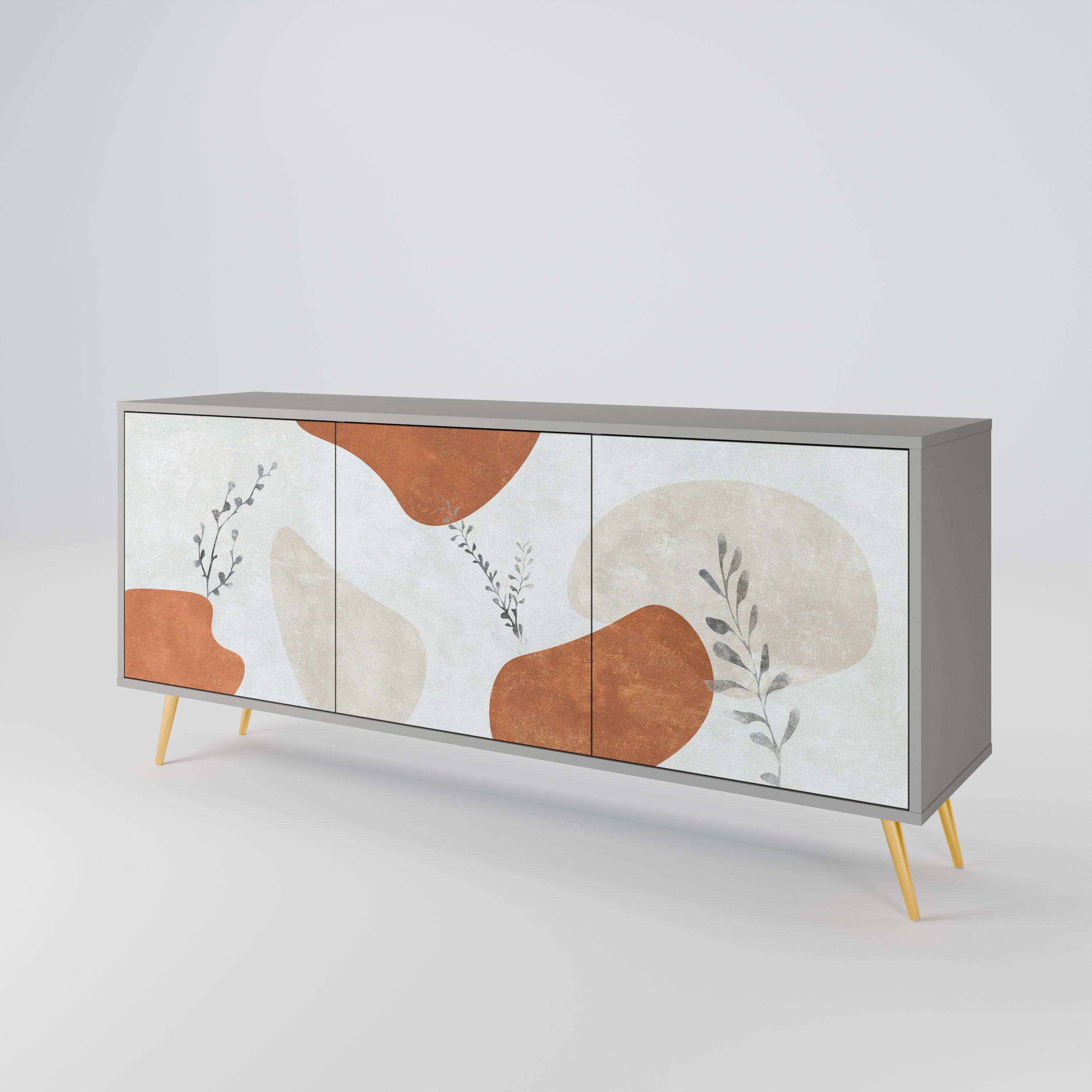 Aparador TRANQUIL TWIG de 3 puertas en acabado gris