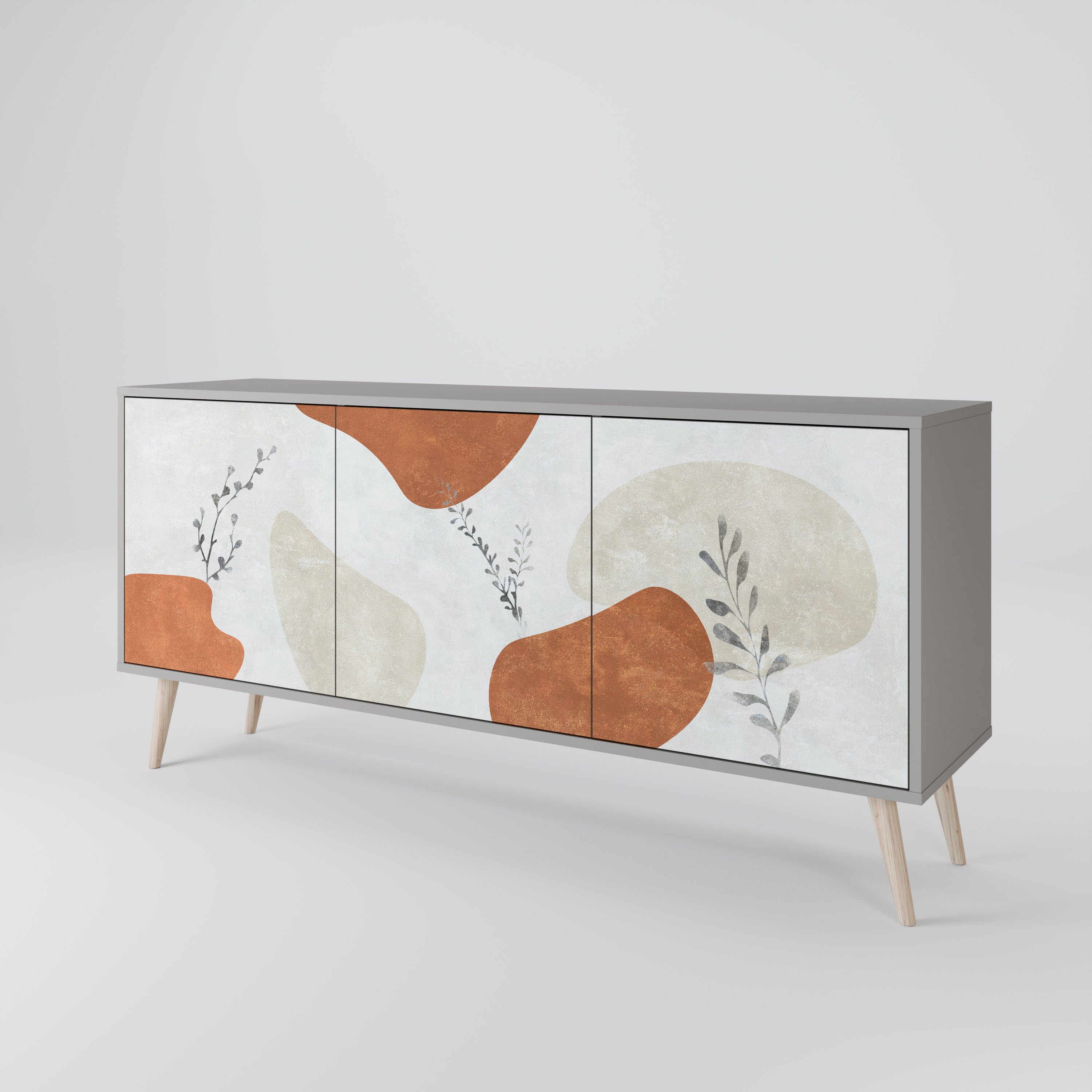 Aparador TRANQUIL TWIG de 3 puertas en acabado gris