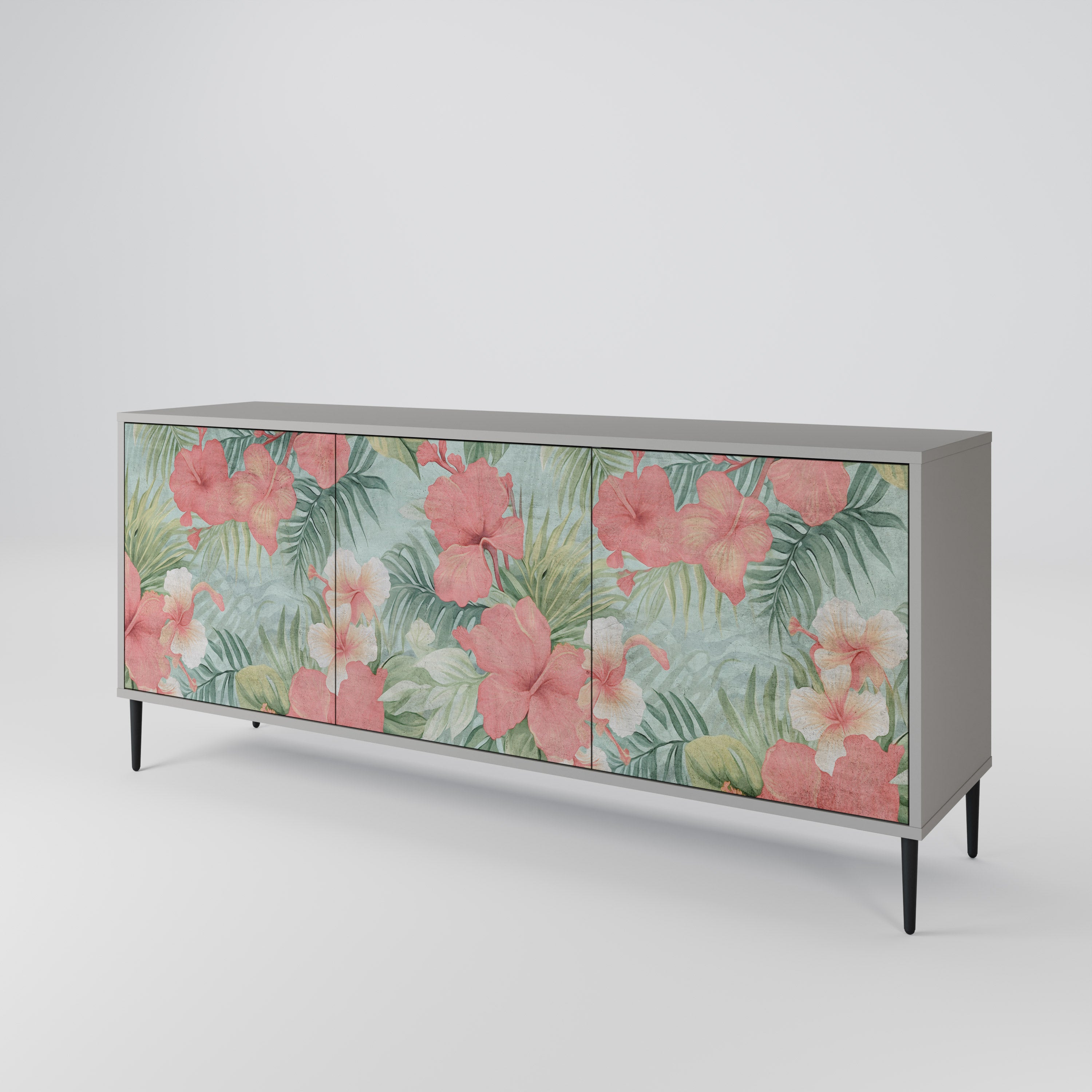 Aparador de 3 puertas HAWAIIAN SPIRIT en acabado gris