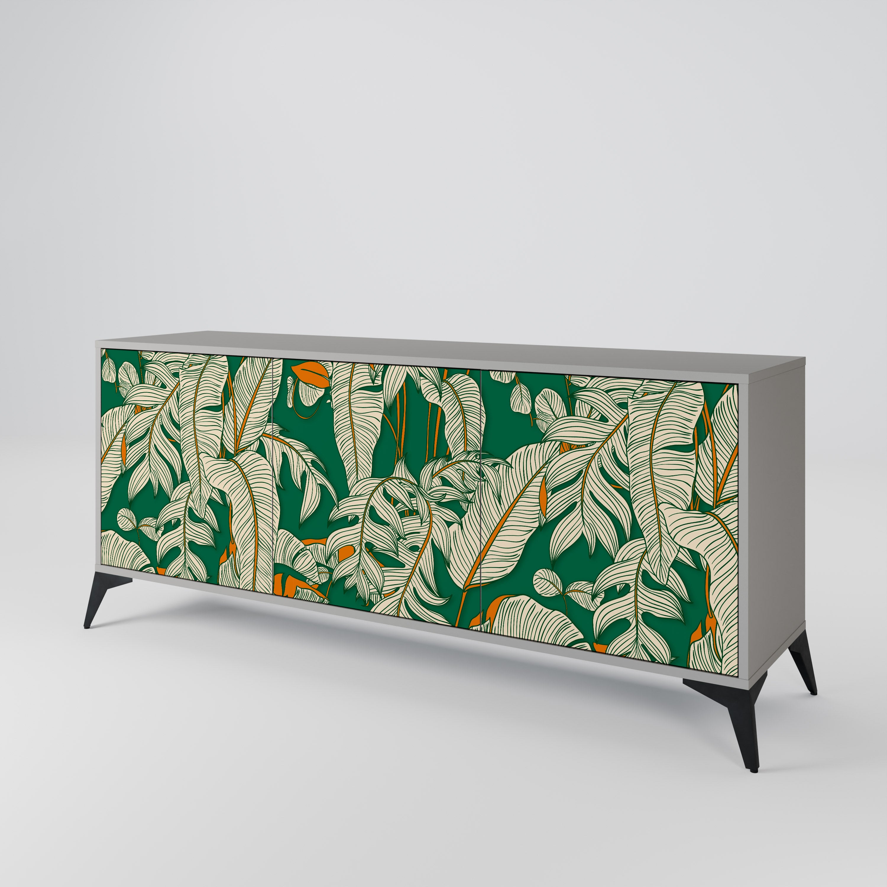 Aparador de 3 puertas VERDANT PLEASURES en acabado gris