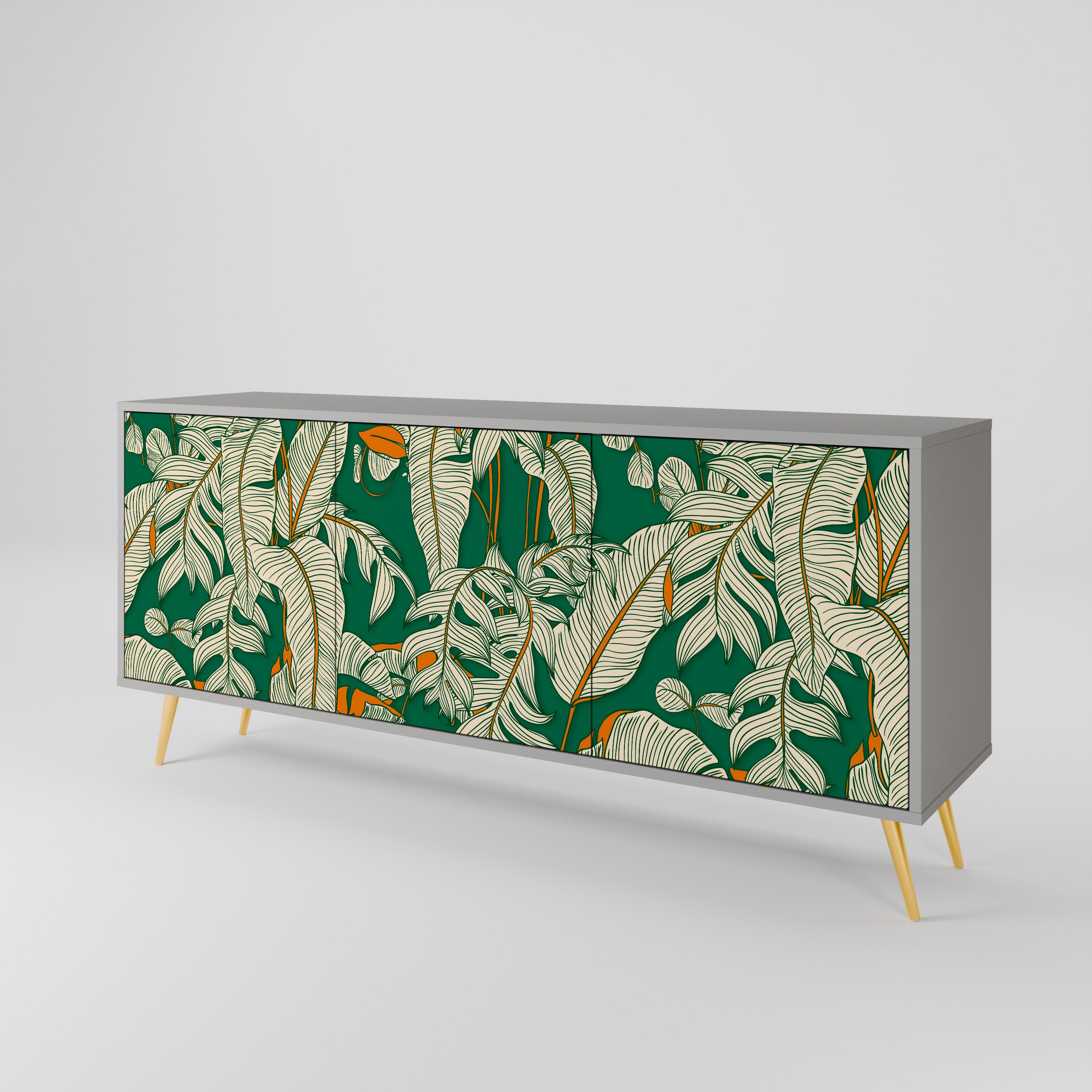 Aparador de 3 puertas VERDANT PLEASURES en acabado gris