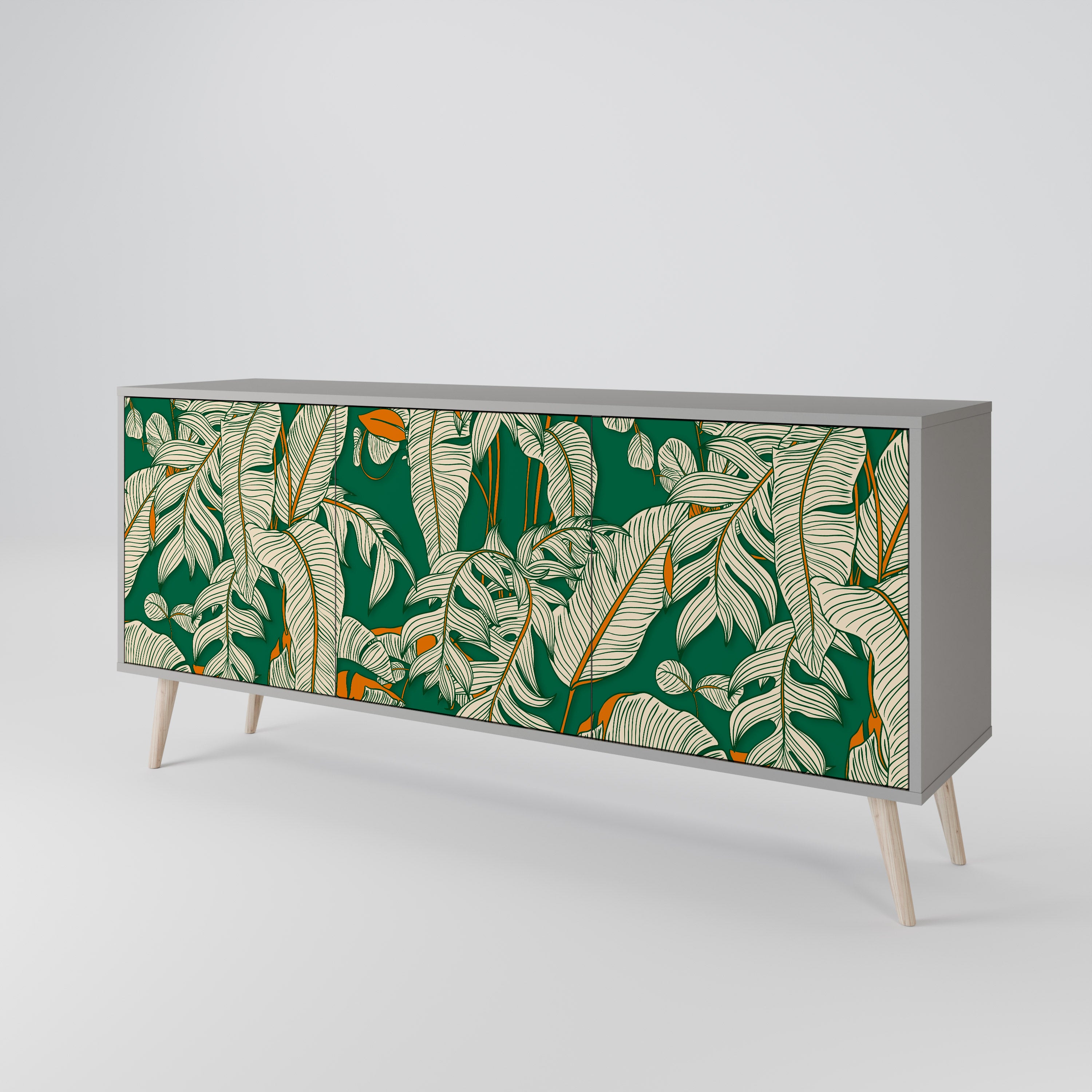 Aparador de 3 puertas VERDANT PLEASURES en acabado gris