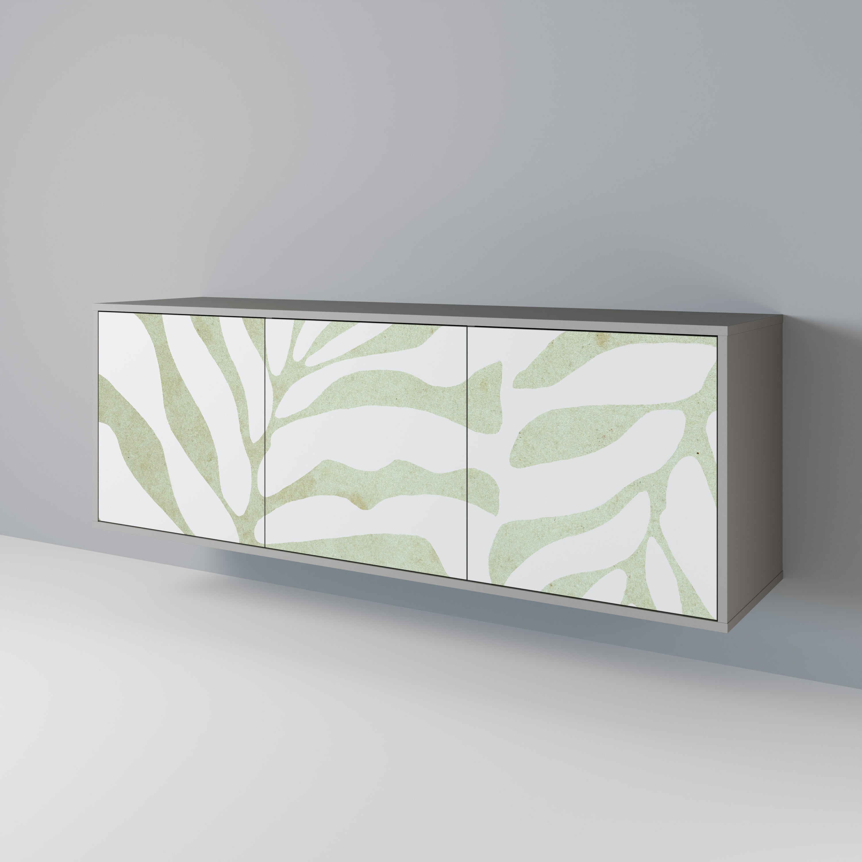 Aparador de 3 puertas BOTANICAL SPARK en acabado gris