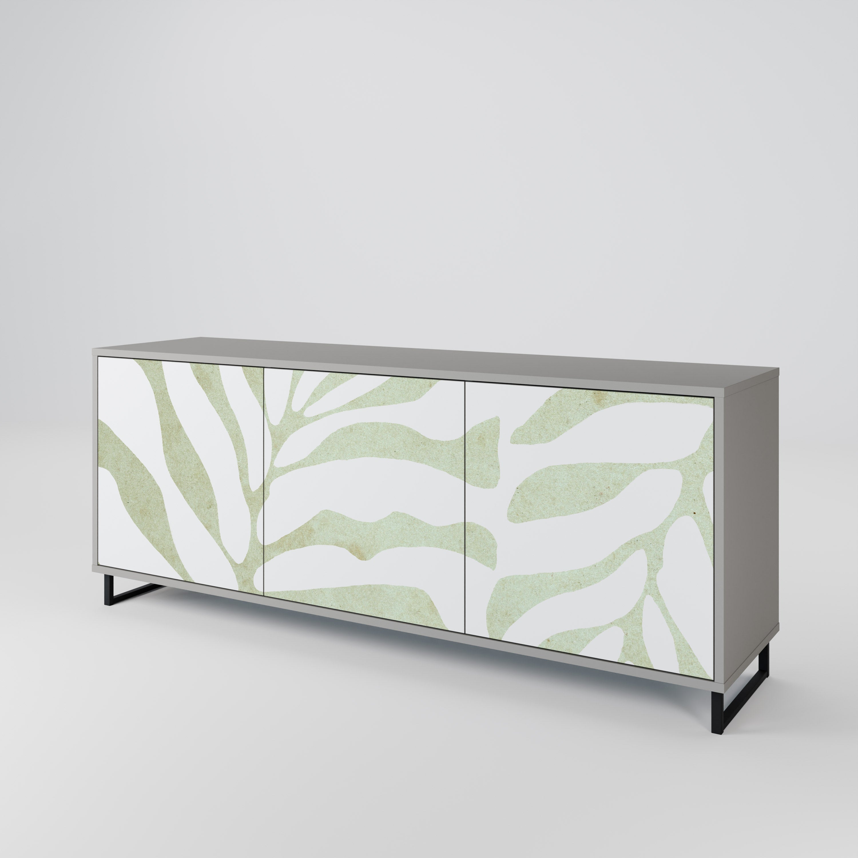 Aparador de 3 puertas BOTANICAL SPARK en acabado gris