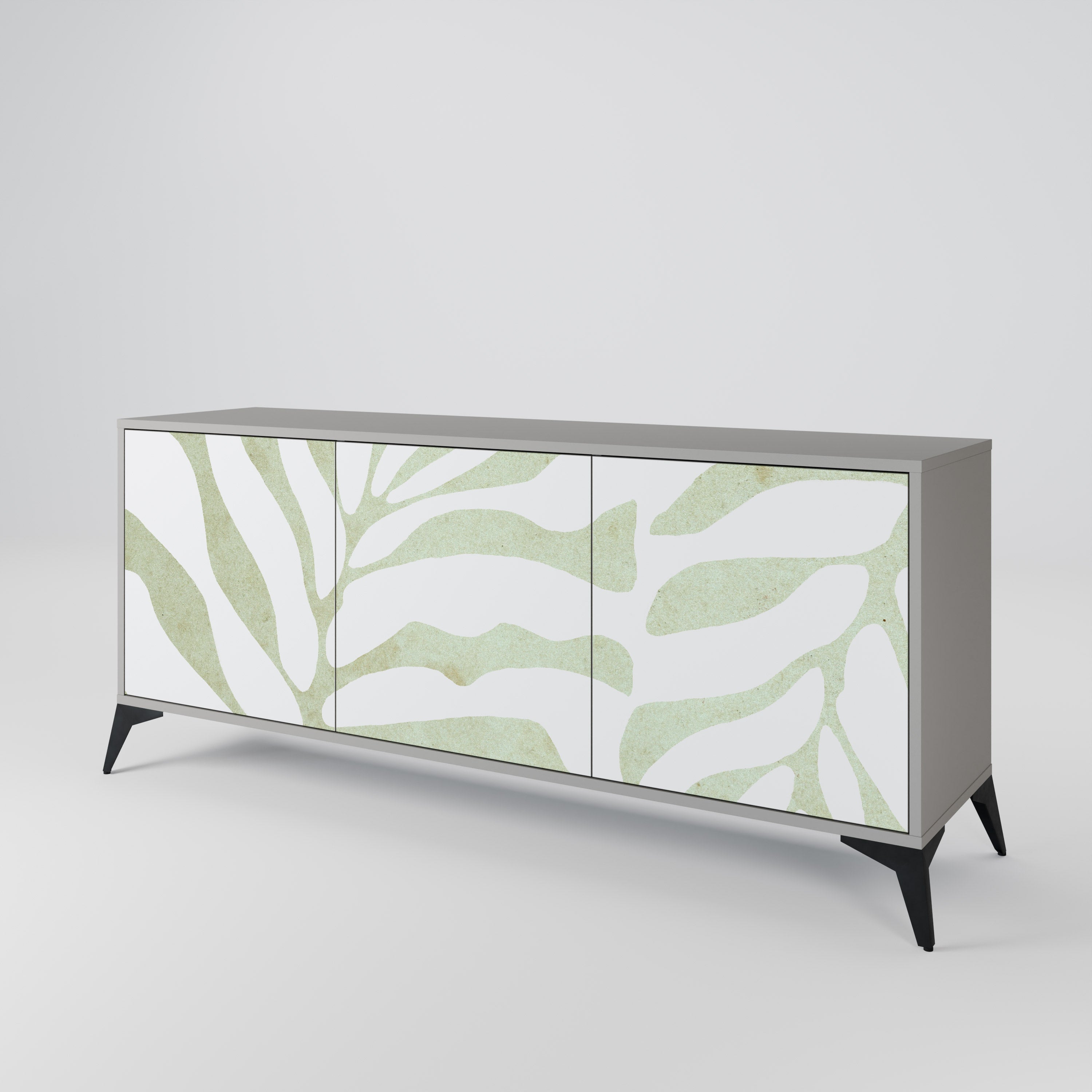 Aparador de 3 puertas BOTANICAL SPARK en acabado gris