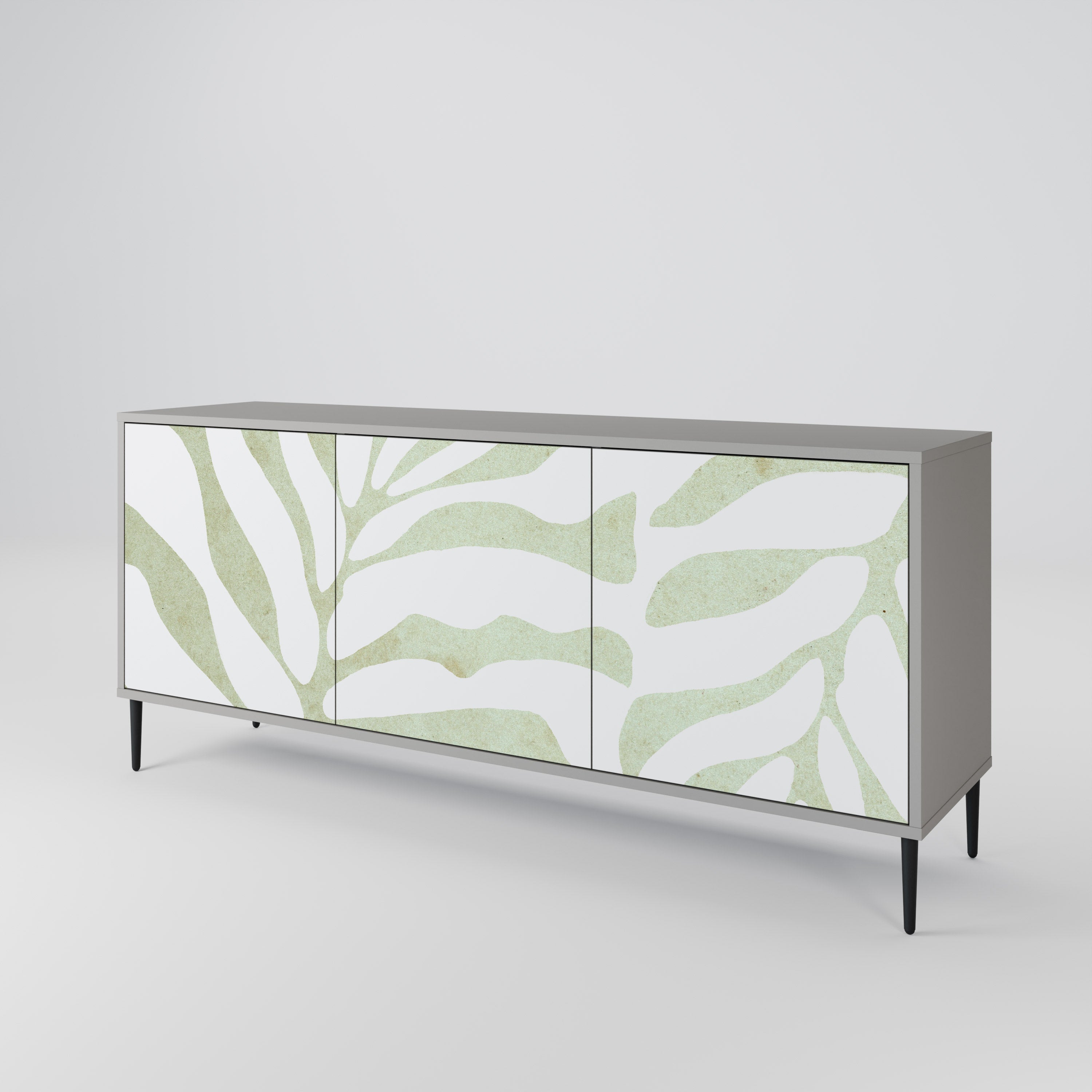 Aparador de 3 puertas BOTANICAL SPARK en acabado gris