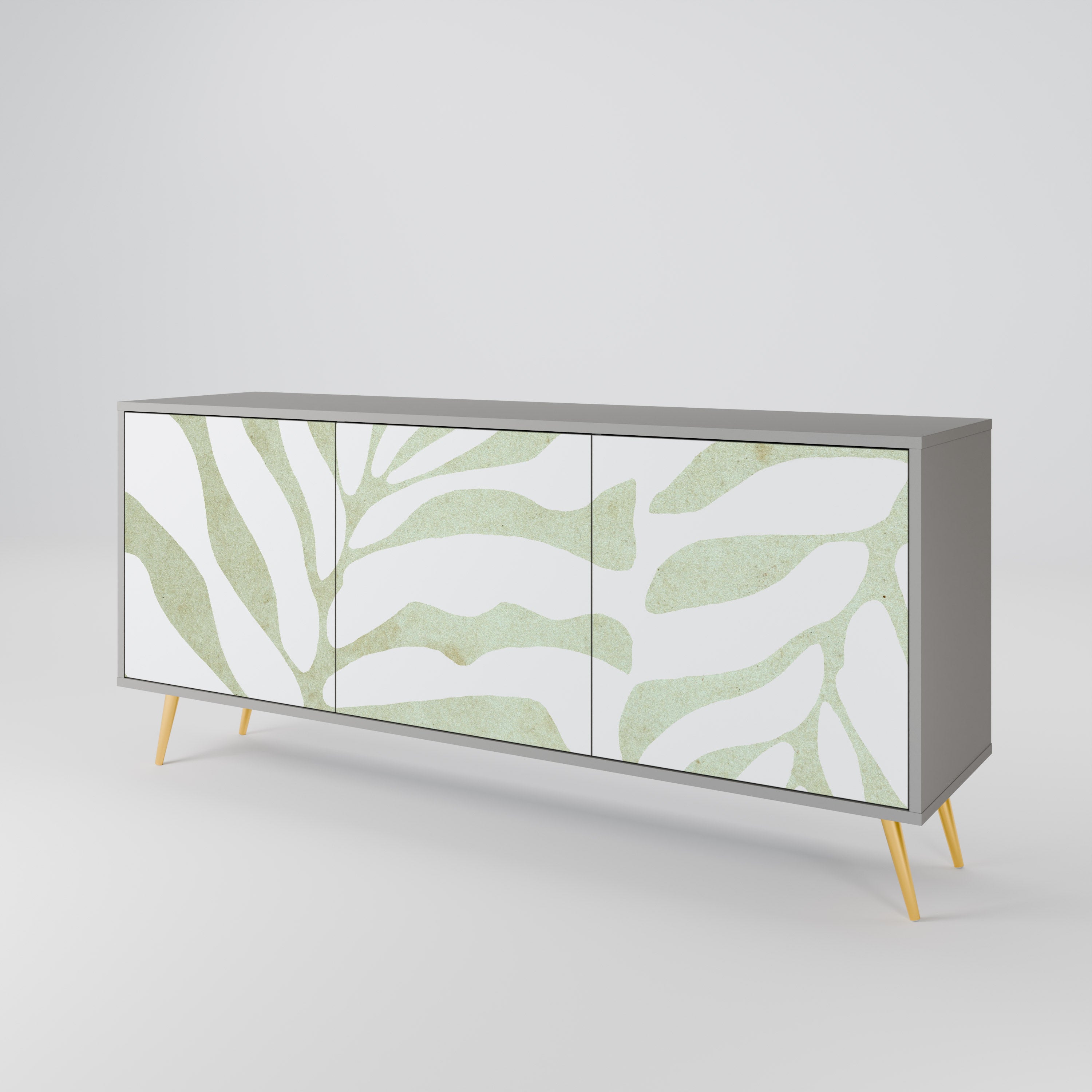 Aparador de 3 puertas BOTANICAL SPARK en acabado gris