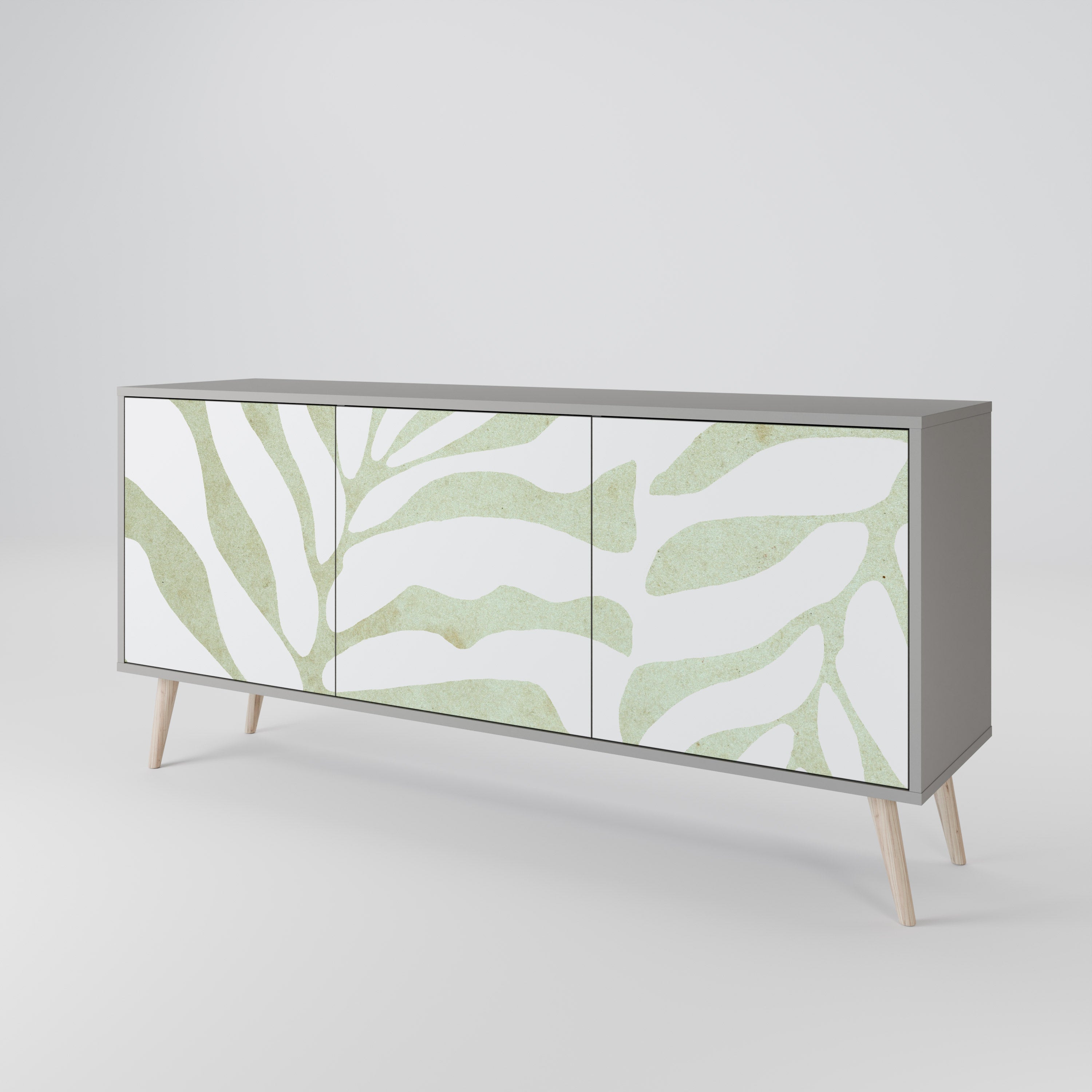 Aparador de 3 puertas BOTANICAL SPARK en acabado gris