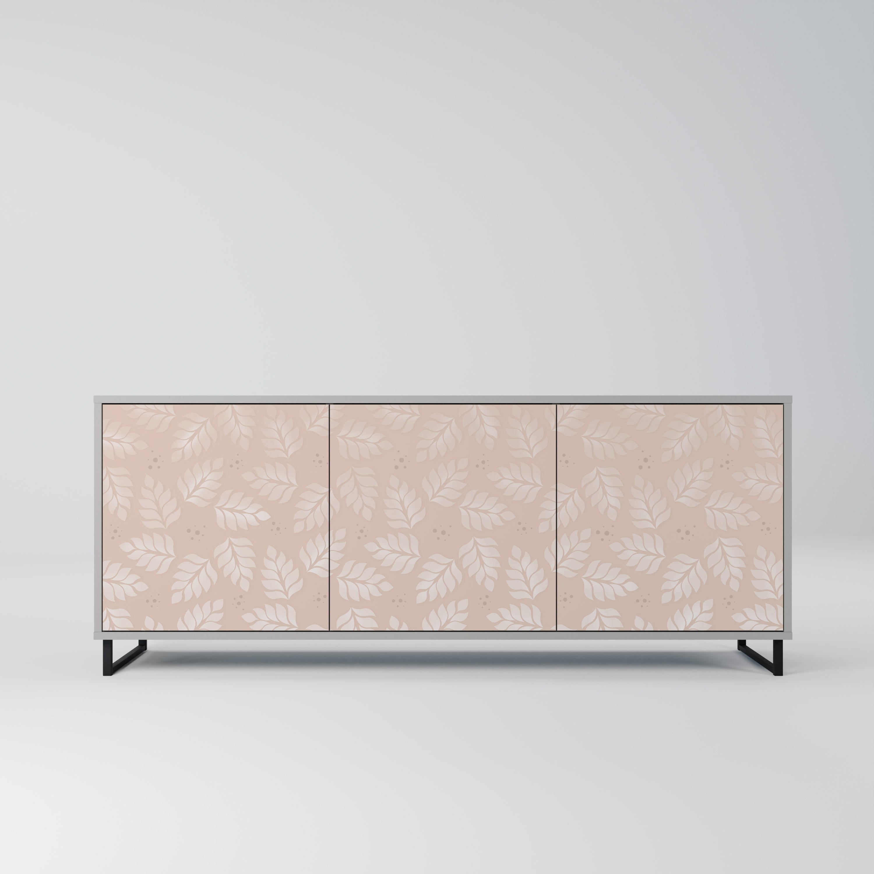 Aparador de 3 puertas LEAVES ON BEIGE en acabado gris