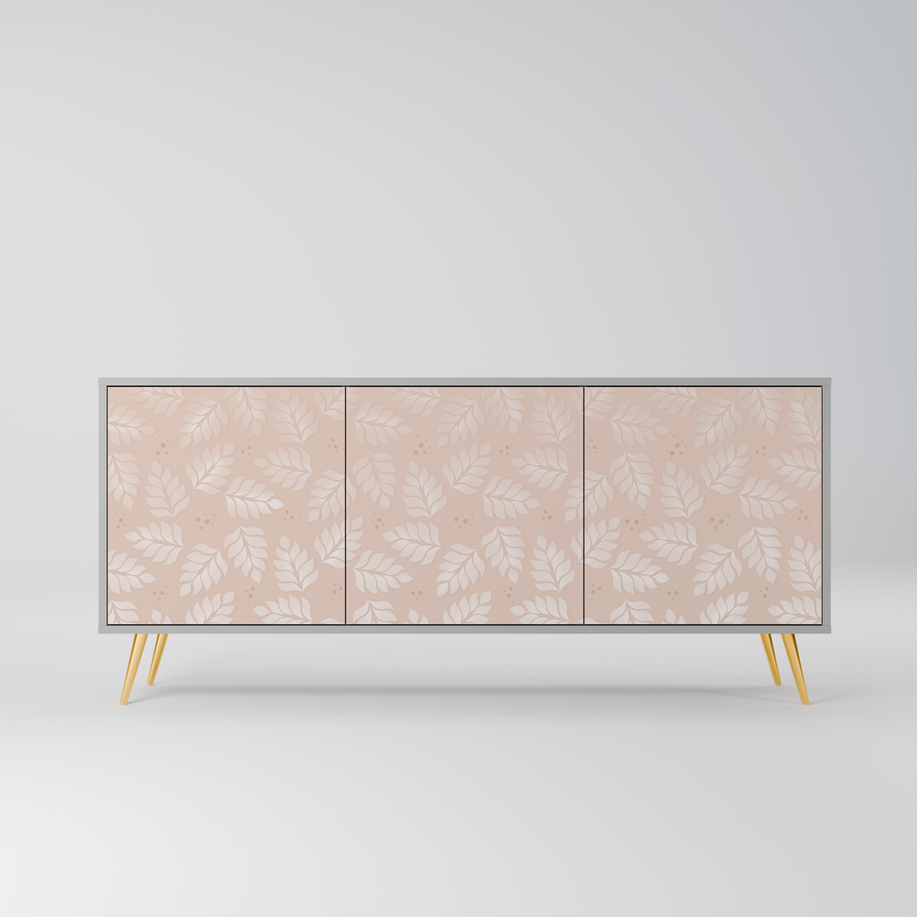 Aparador de 3 puertas LEAVES ON BEIGE en acabado gris