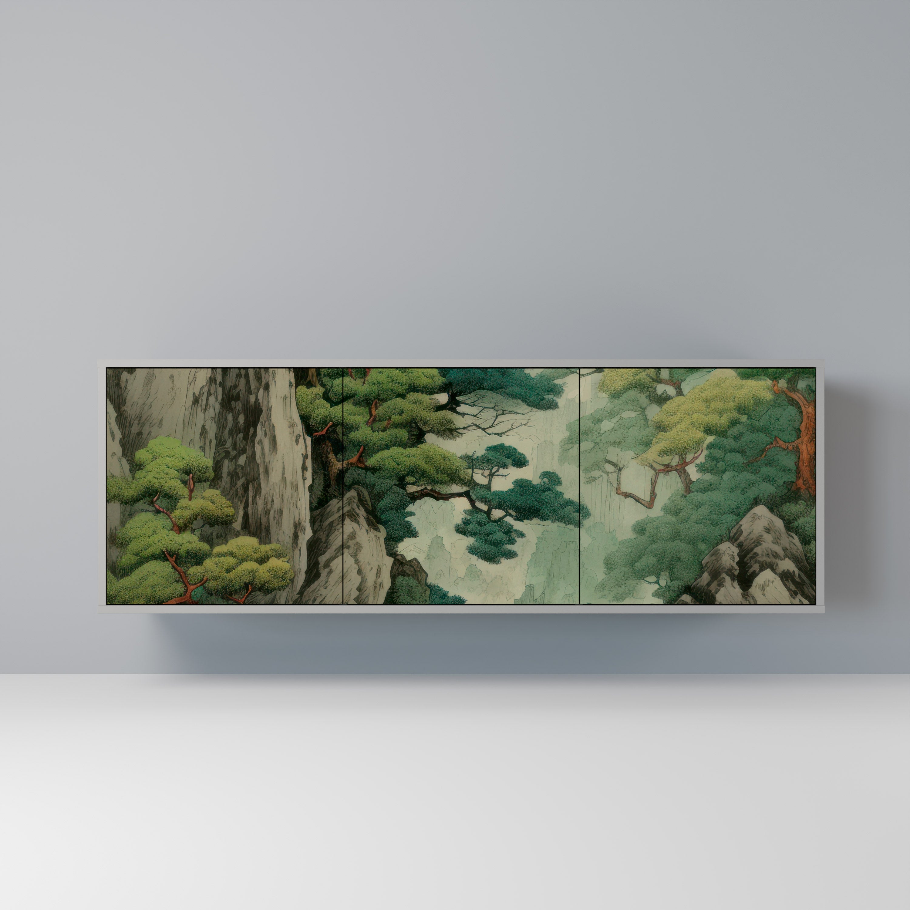 Aparador VERDURE ABYSS de 3 puertas en acabado gris