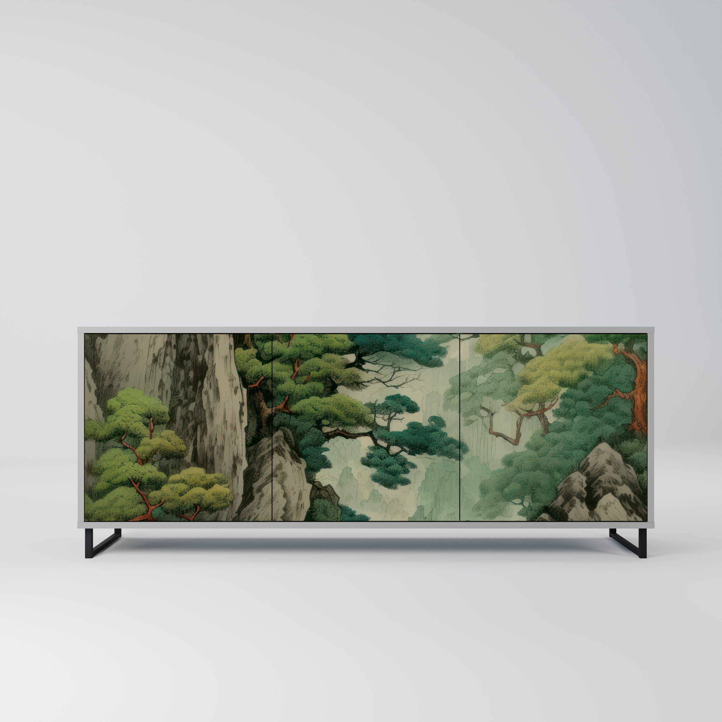 Aparador VERDURE ABYSS de 3 puertas en acabado gris