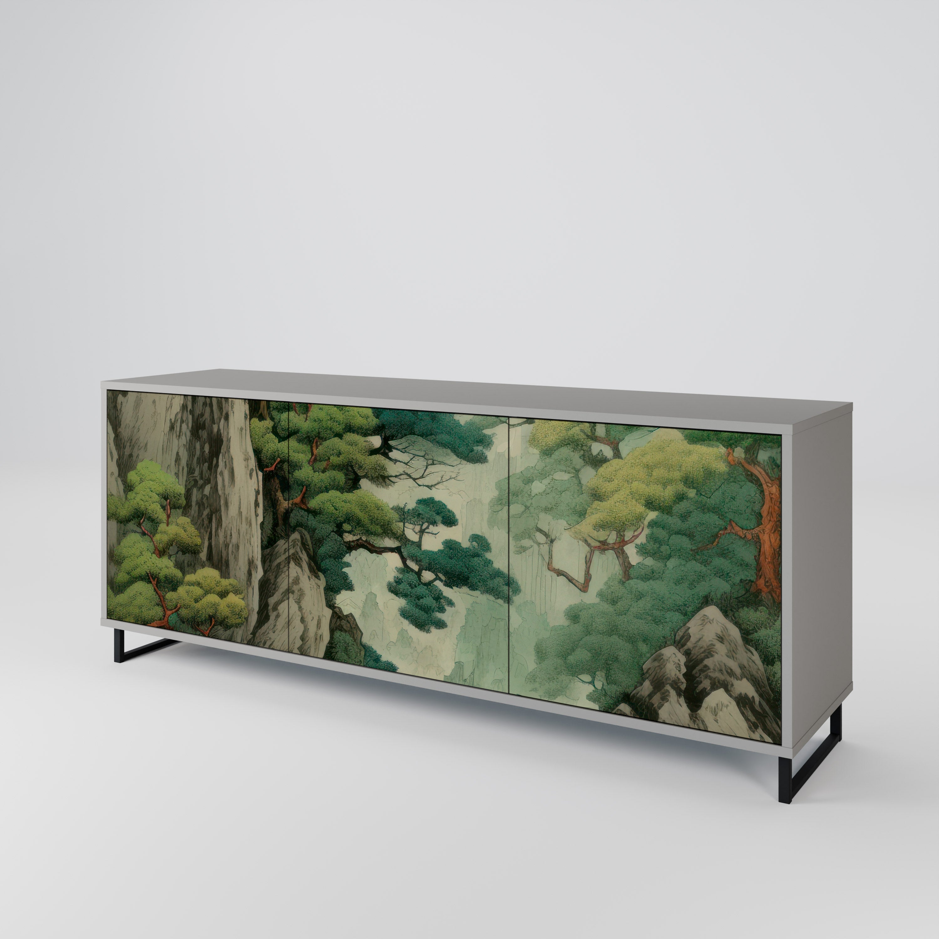 Aparador VERDURE ABYSS de 3 puertas en acabado gris