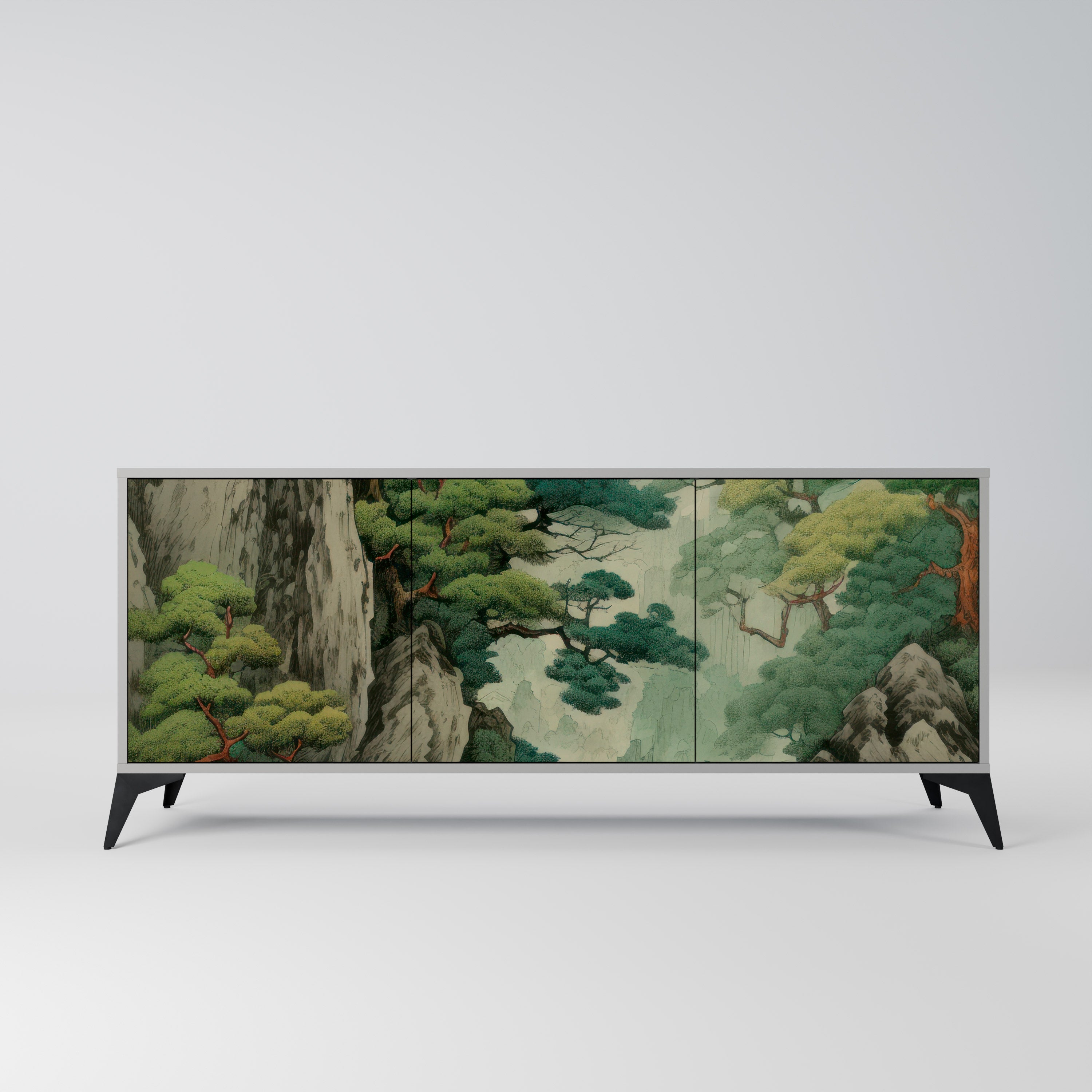 Aparador VERDURE ABYSS de 3 puertas en acabado gris