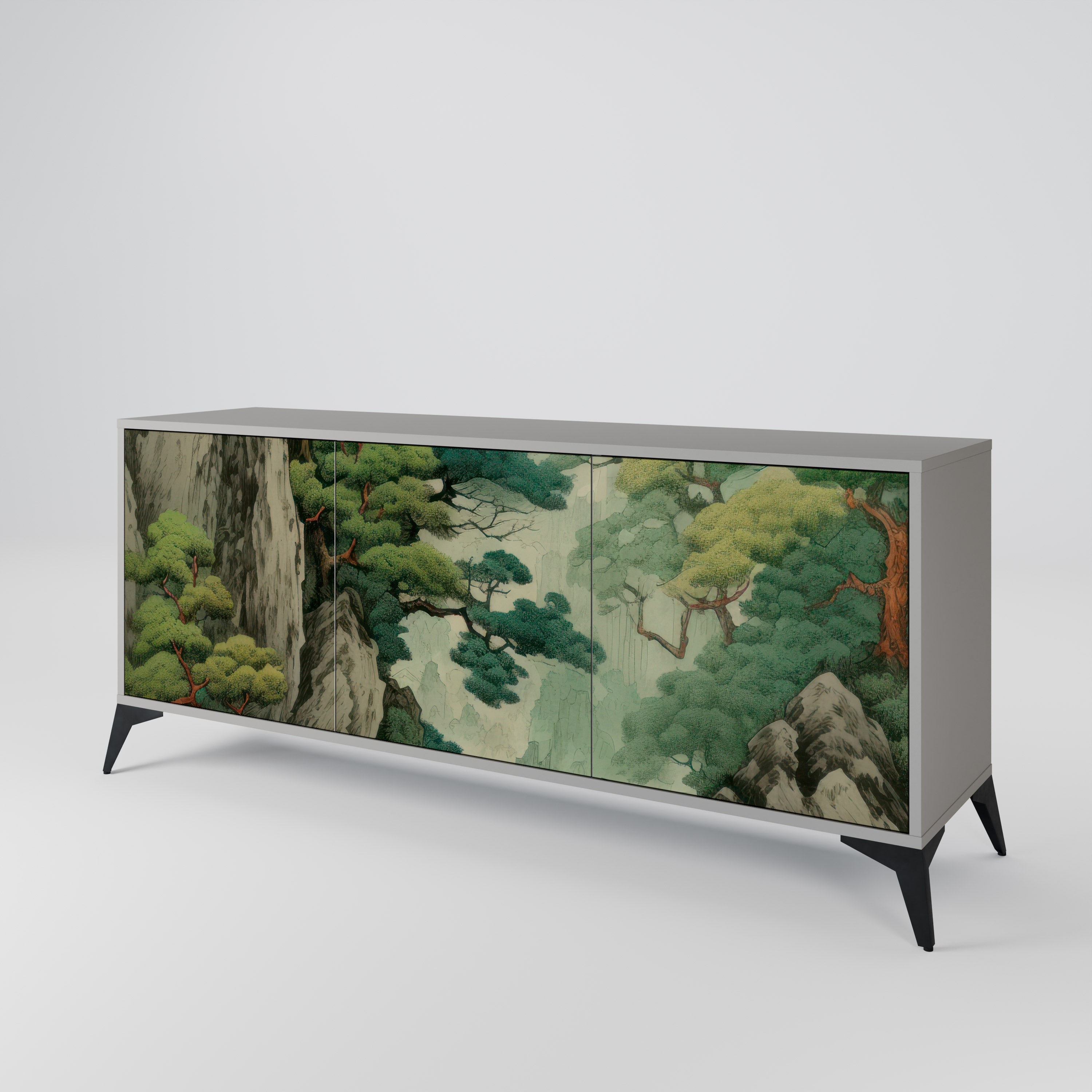 Aparador VERDURE ABYSS de 3 puertas en acabado gris