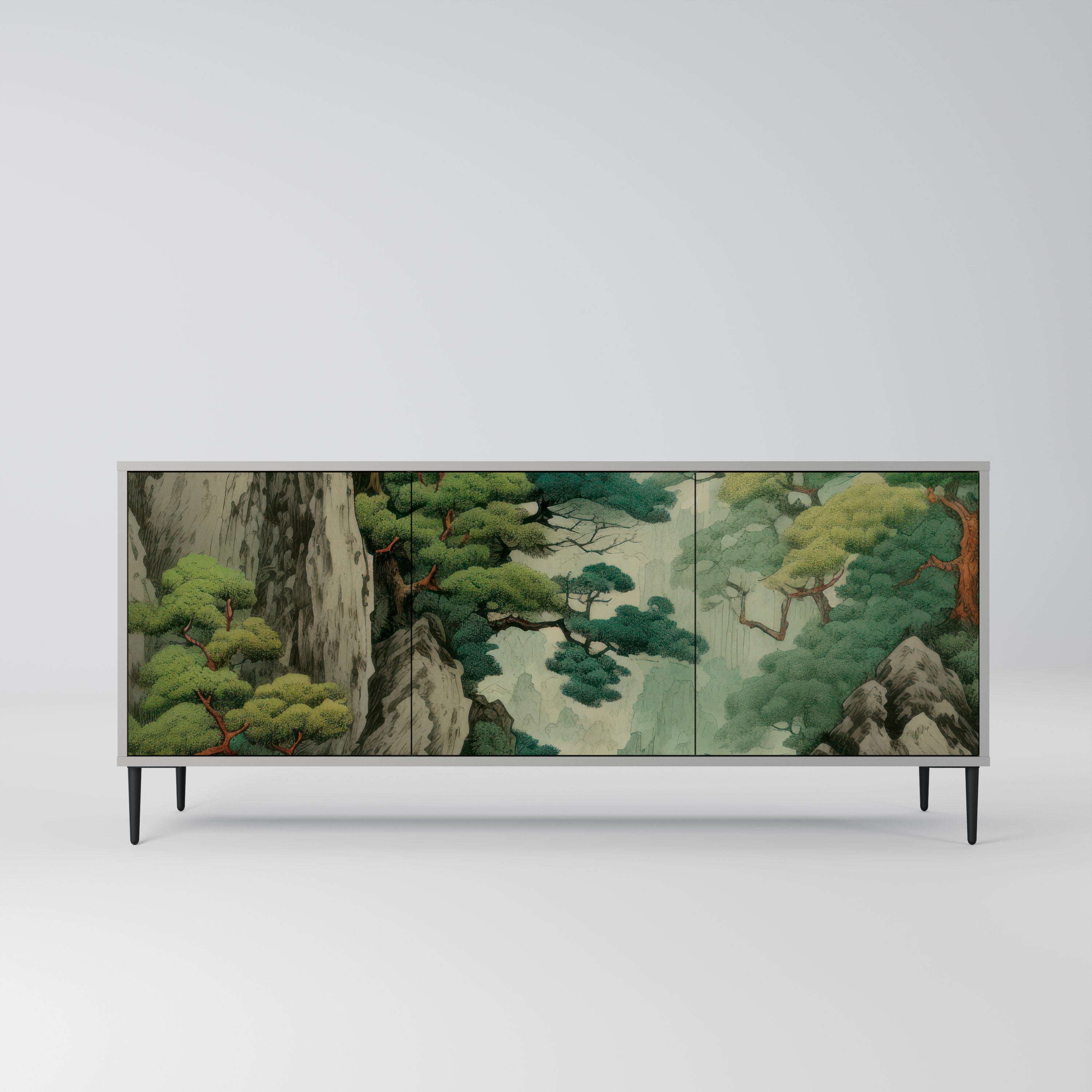 Aparador VERDURE ABYSS de 3 puertas en acabado gris