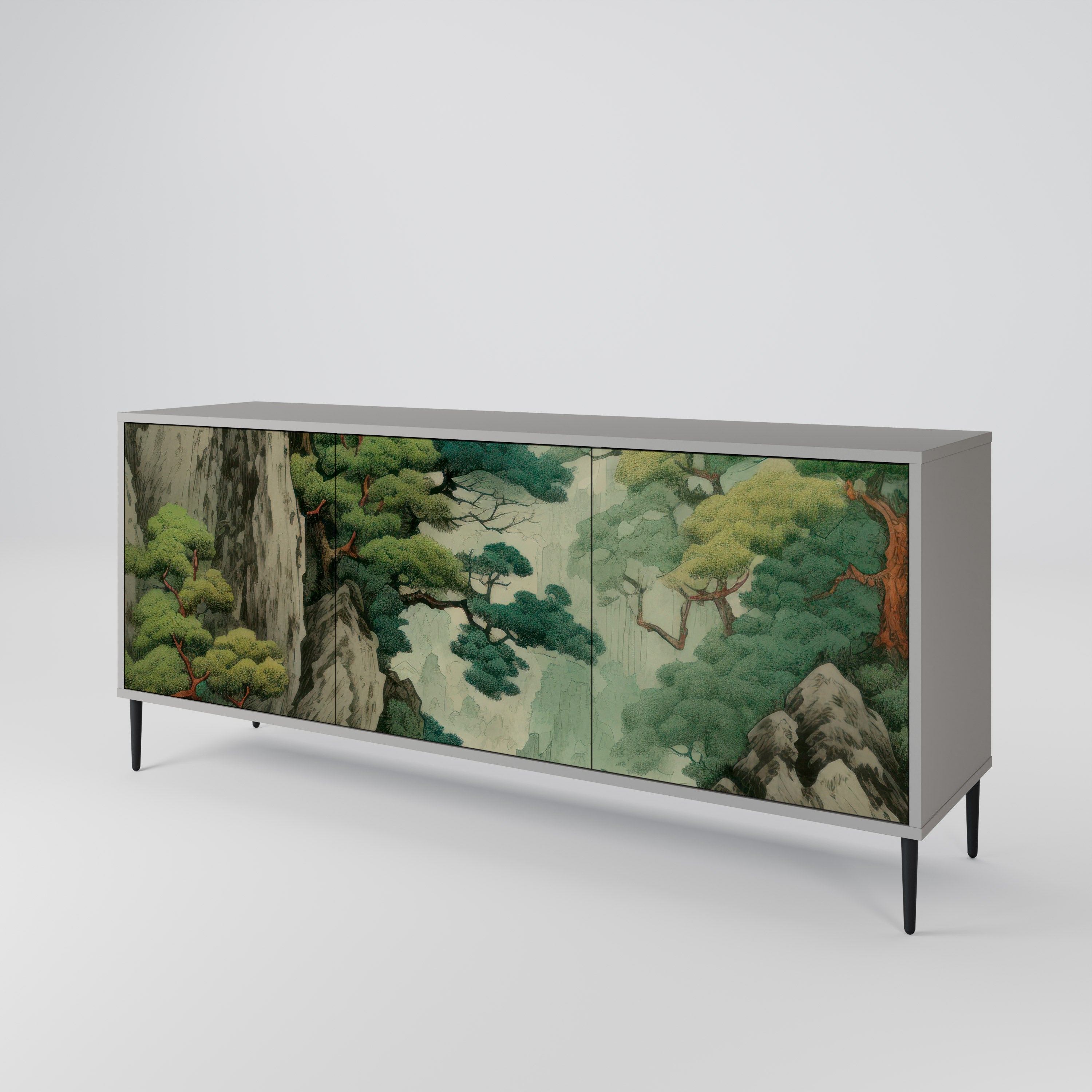 Aparador VERDURE ABYSS de 3 puertas en acabado gris