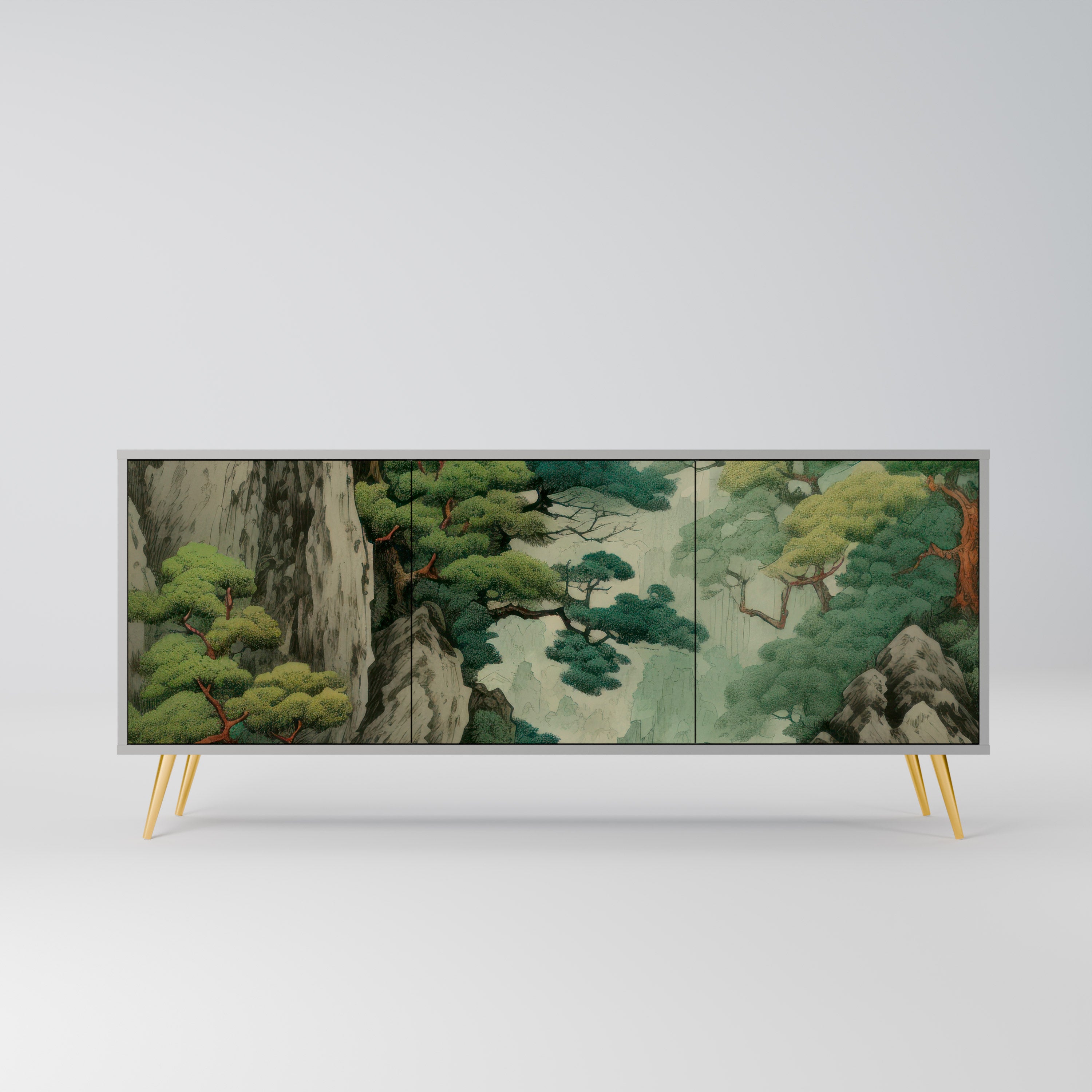 Aparador VERDURE ABYSS de 3 puertas en acabado gris