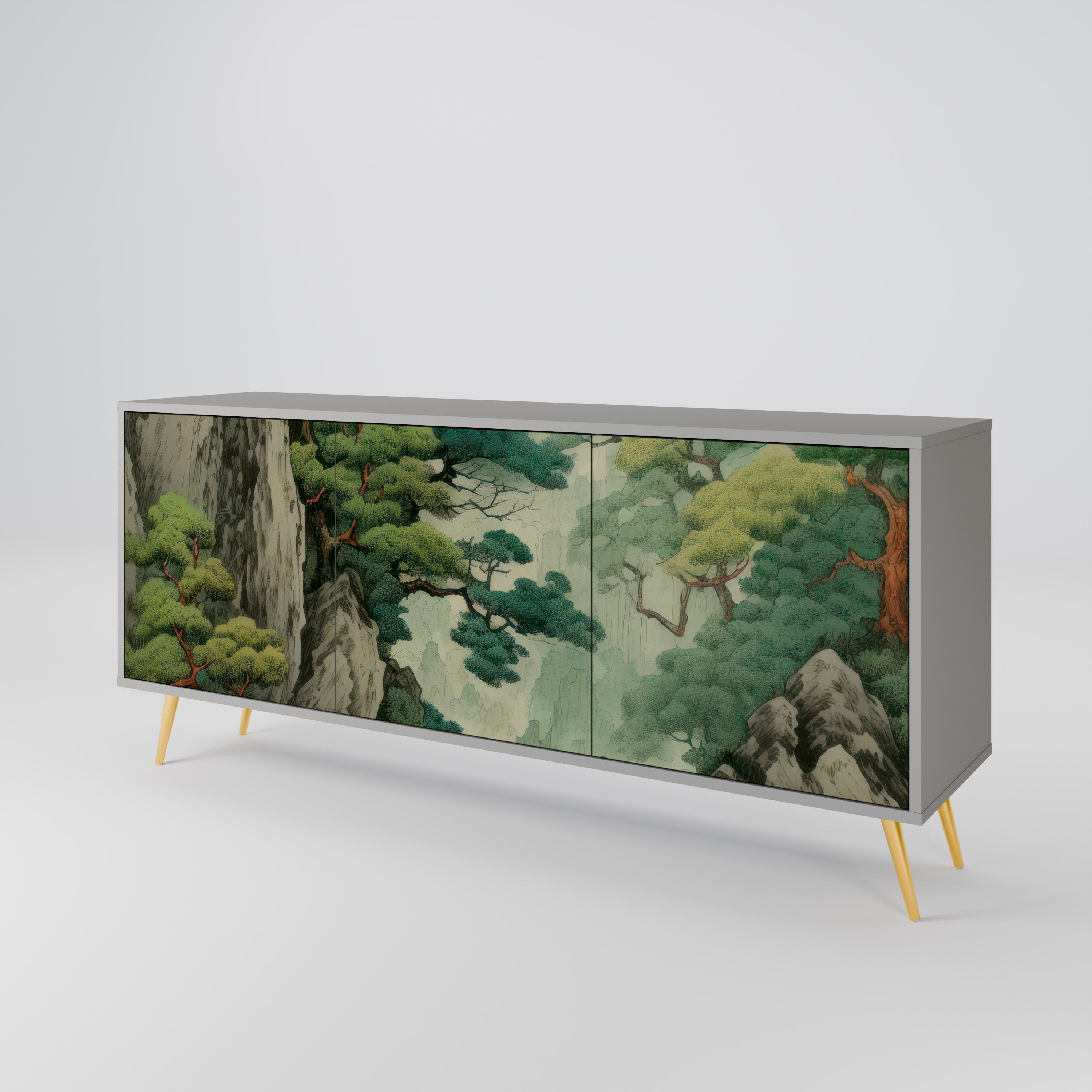 Aparador VERDURE ABYSS de 3 puertas en acabado gris