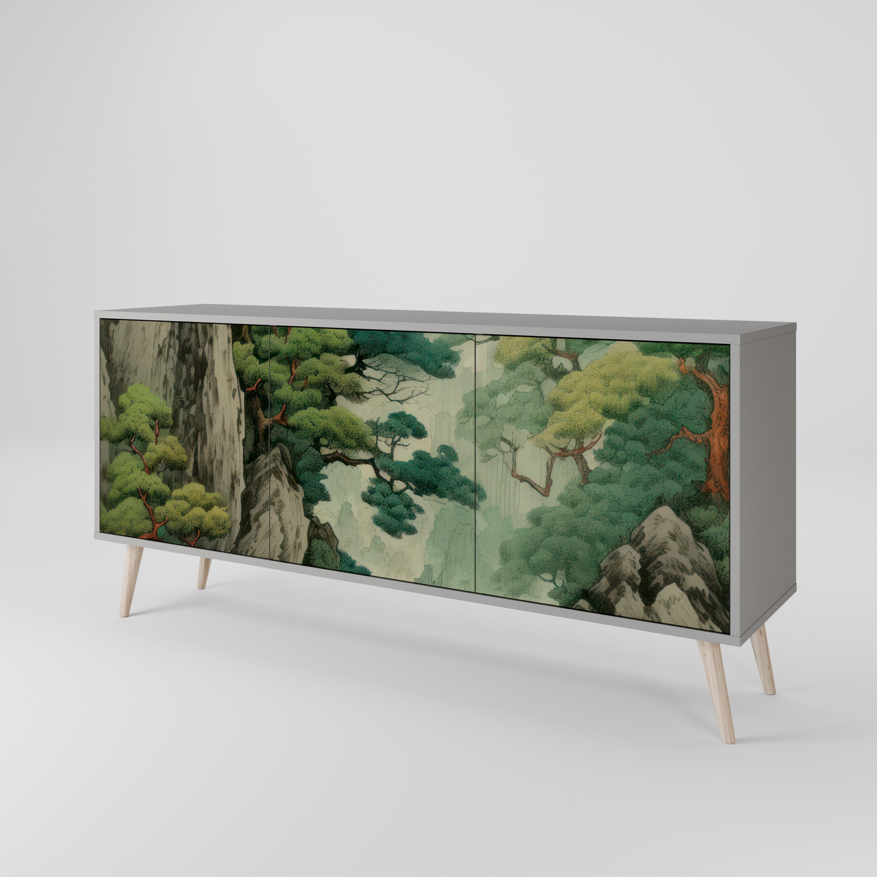 Aparador VERDURE ABYSS de 3 puertas en acabado gris