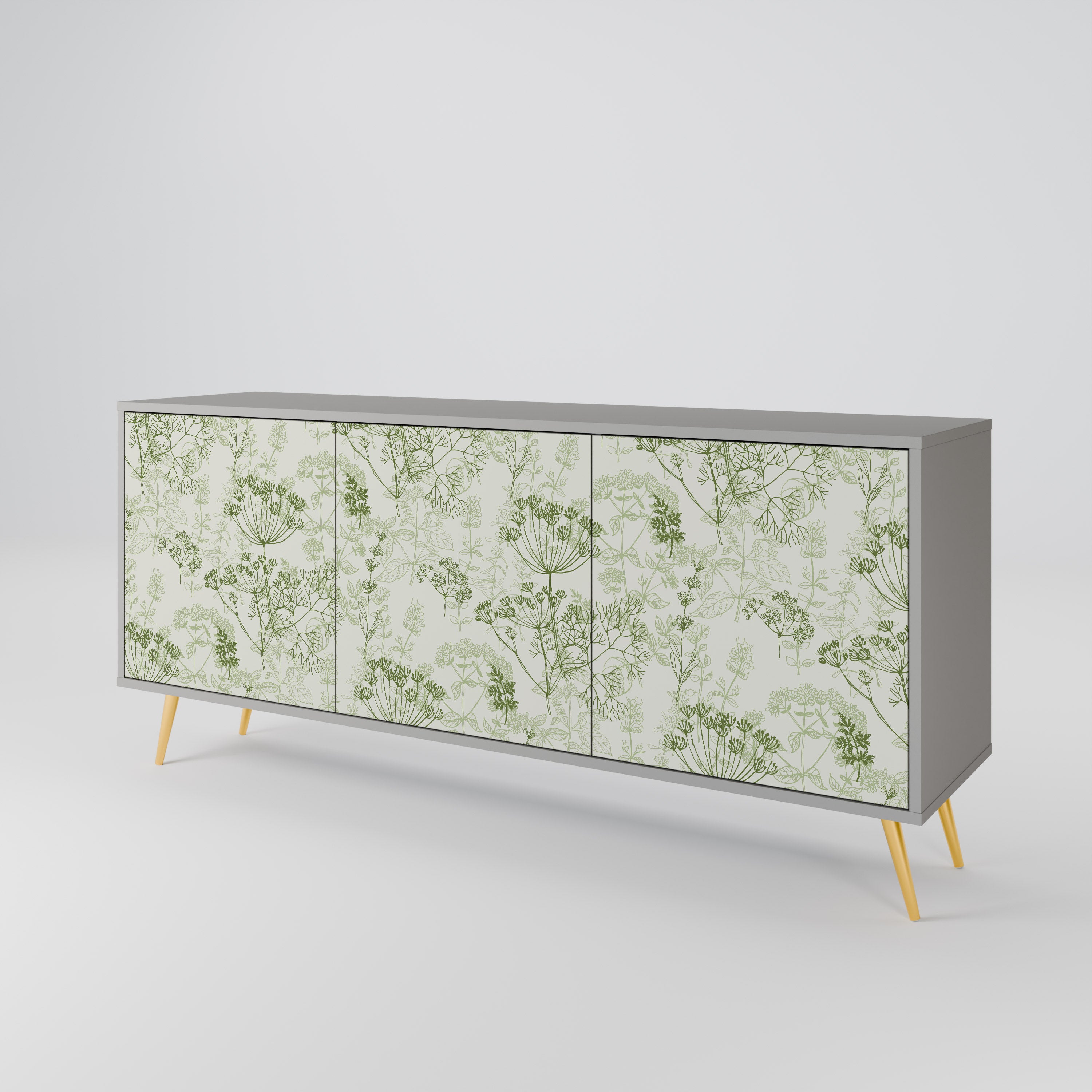 Aparador FENNEL BALDACHIN de 3 puertas en acabado gris