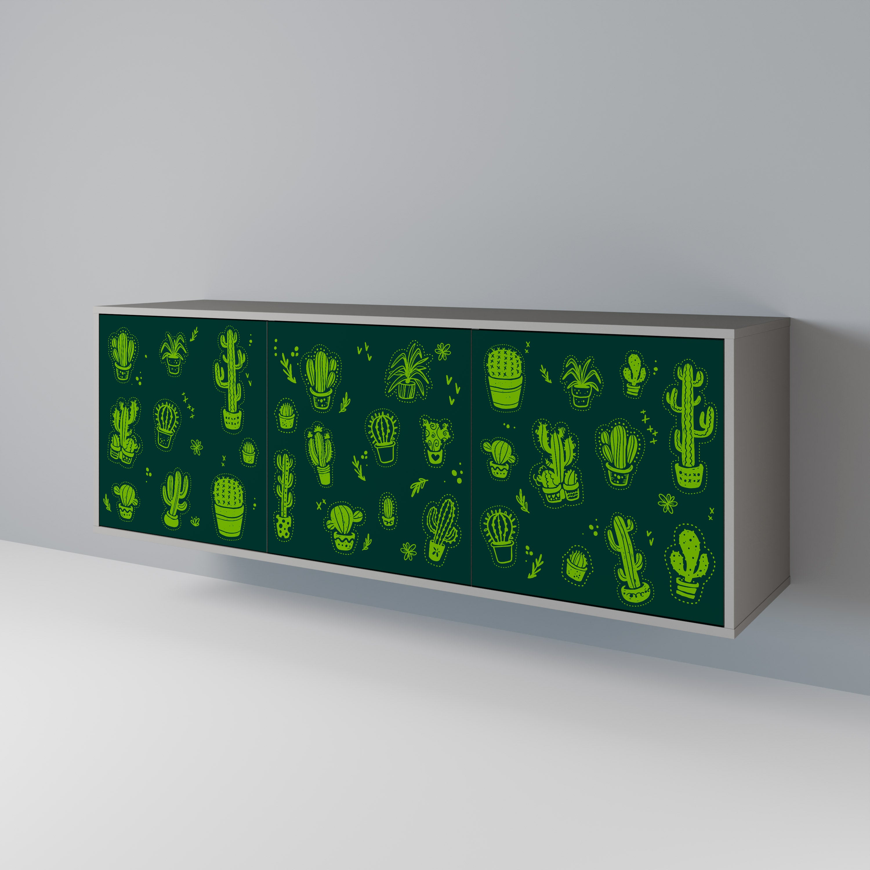 Aparador de 3 puertas DESERT GREEN con acabado gris