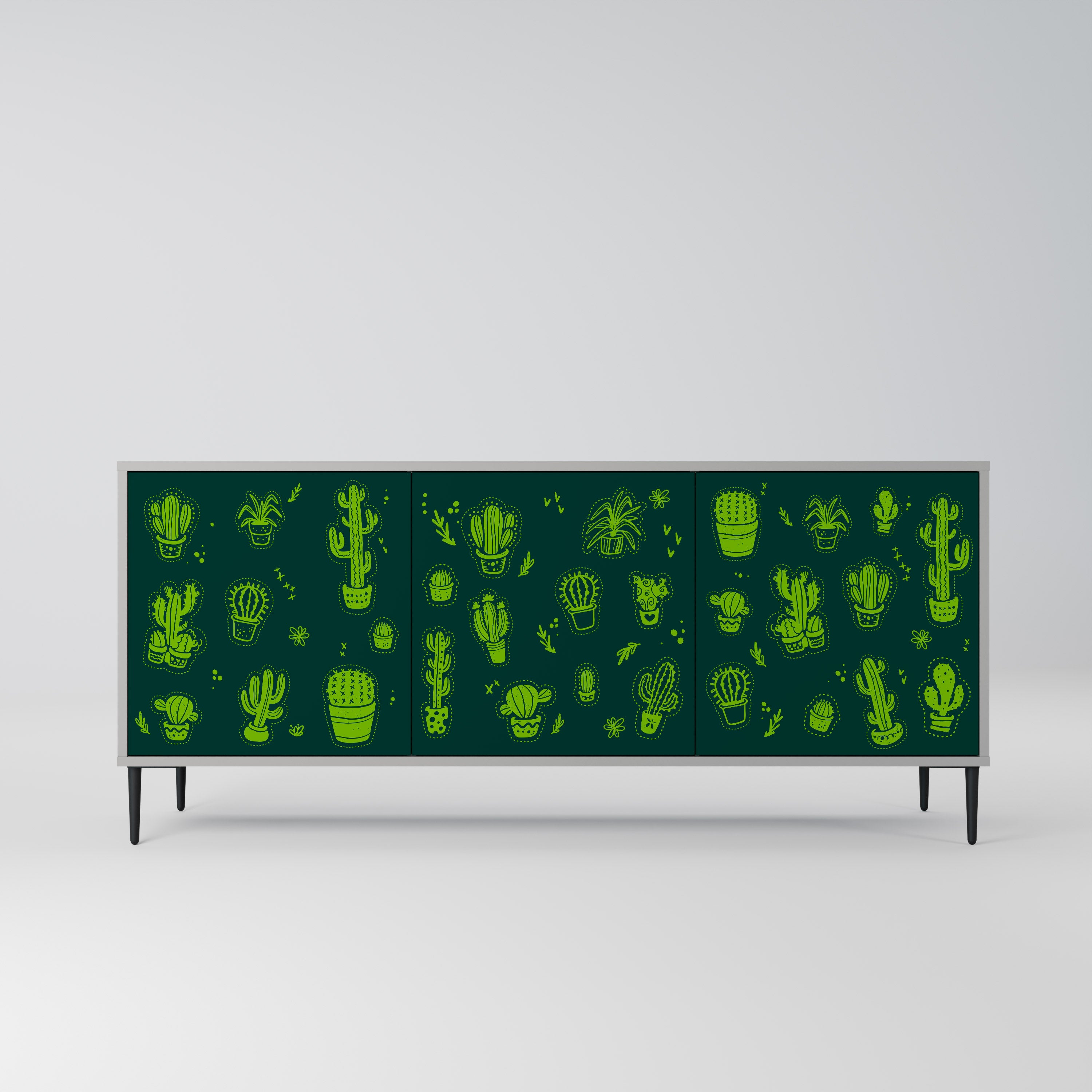 Aparador de 3 puertas DESERT GREEN con acabado gris