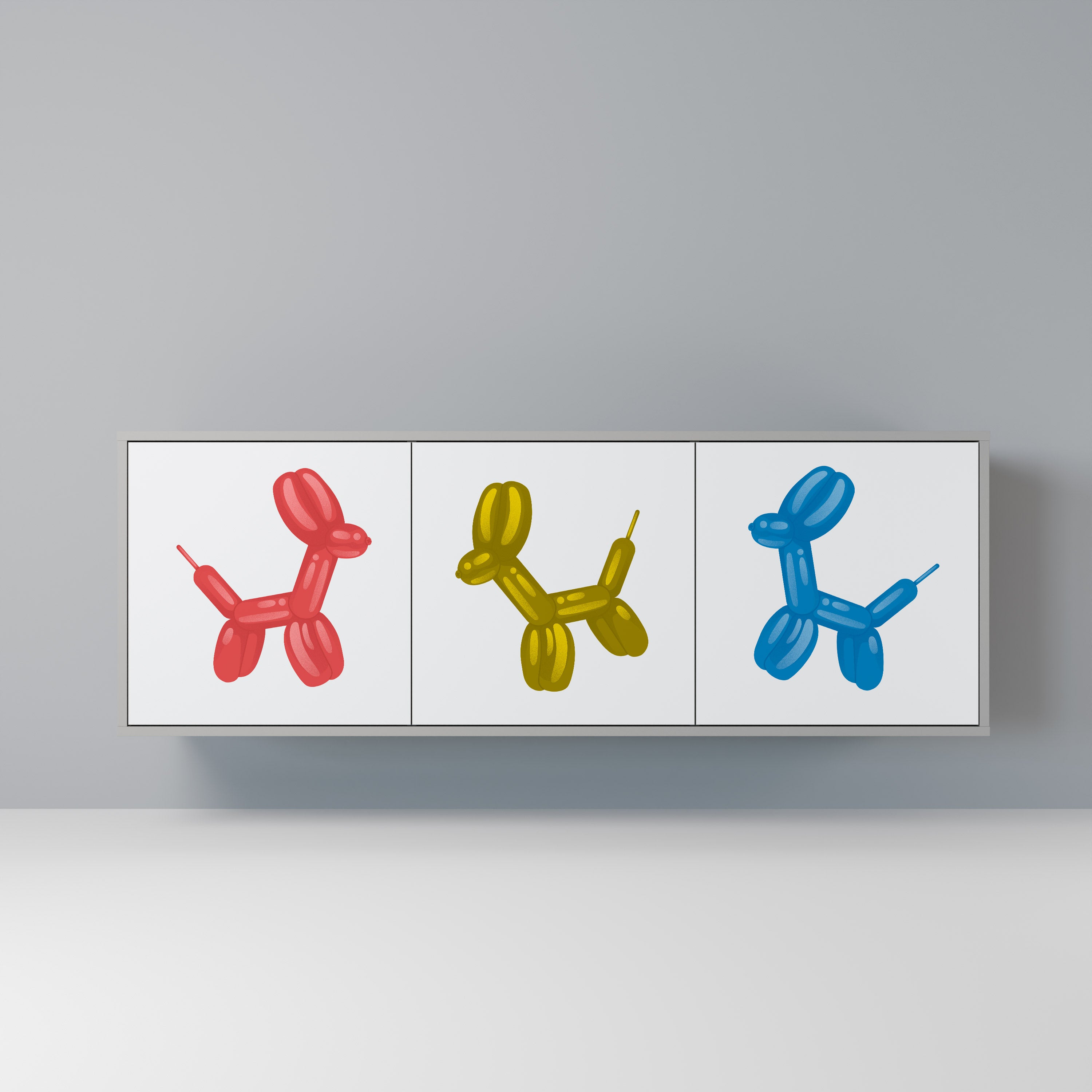 Aparador de 3 puertas CHILDHOOD MEMORY en acabado gris