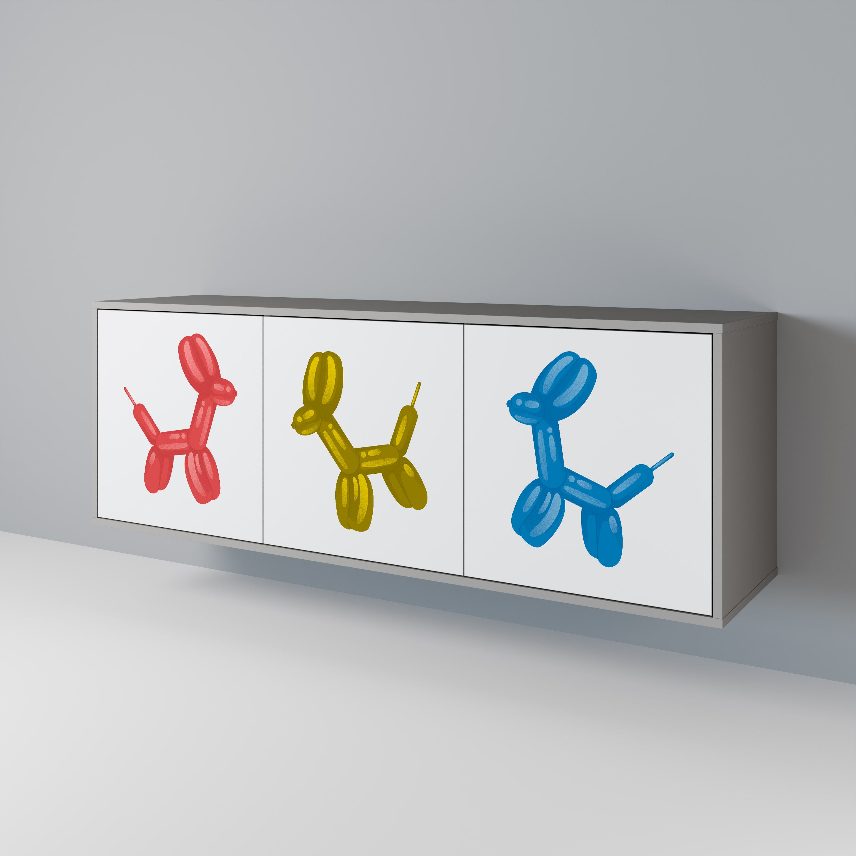 Aparador de 3 puertas CHILDHOOD MEMORY en acabado gris