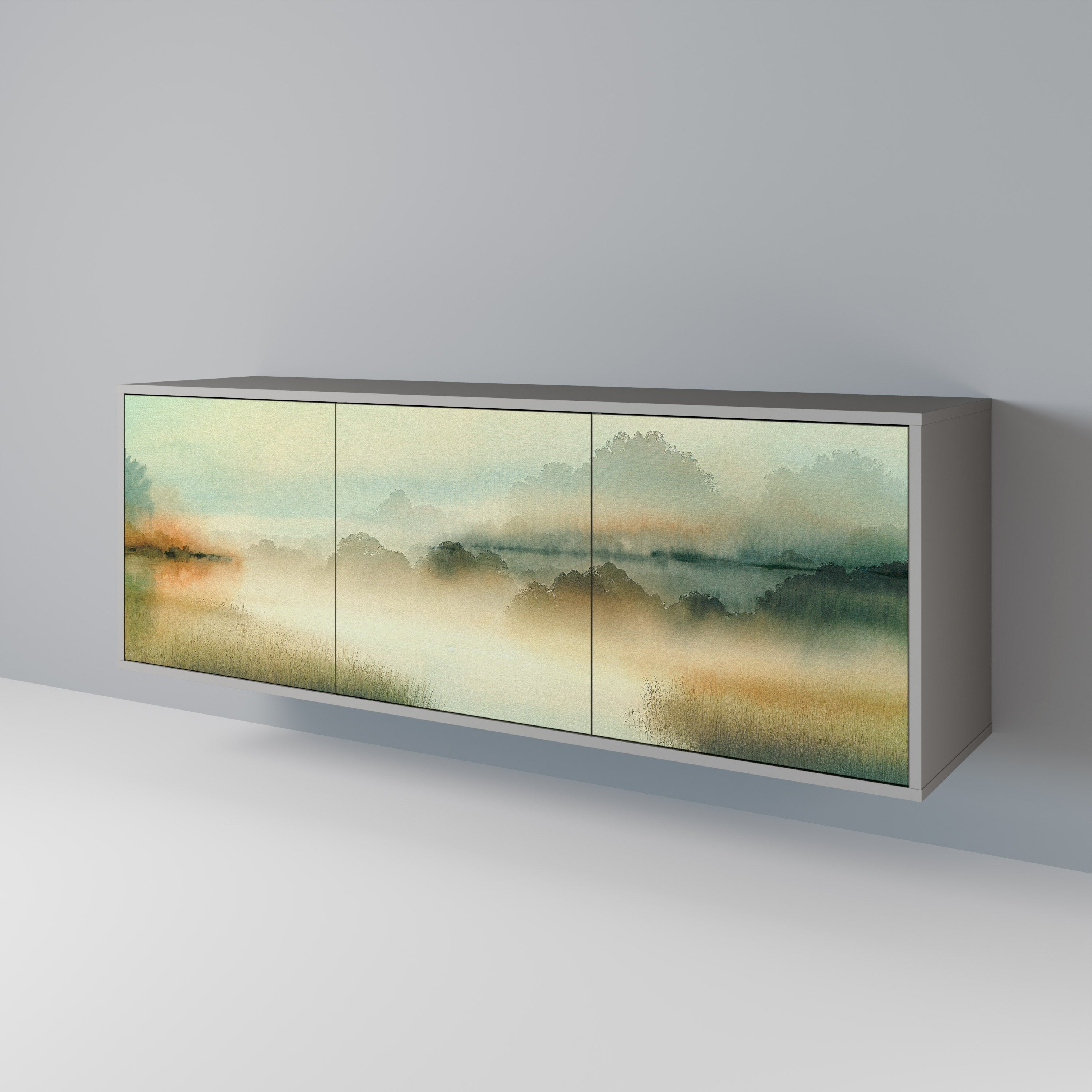 Aparador de 3 puertas MORNING BY THE LAKE en acabado gris
