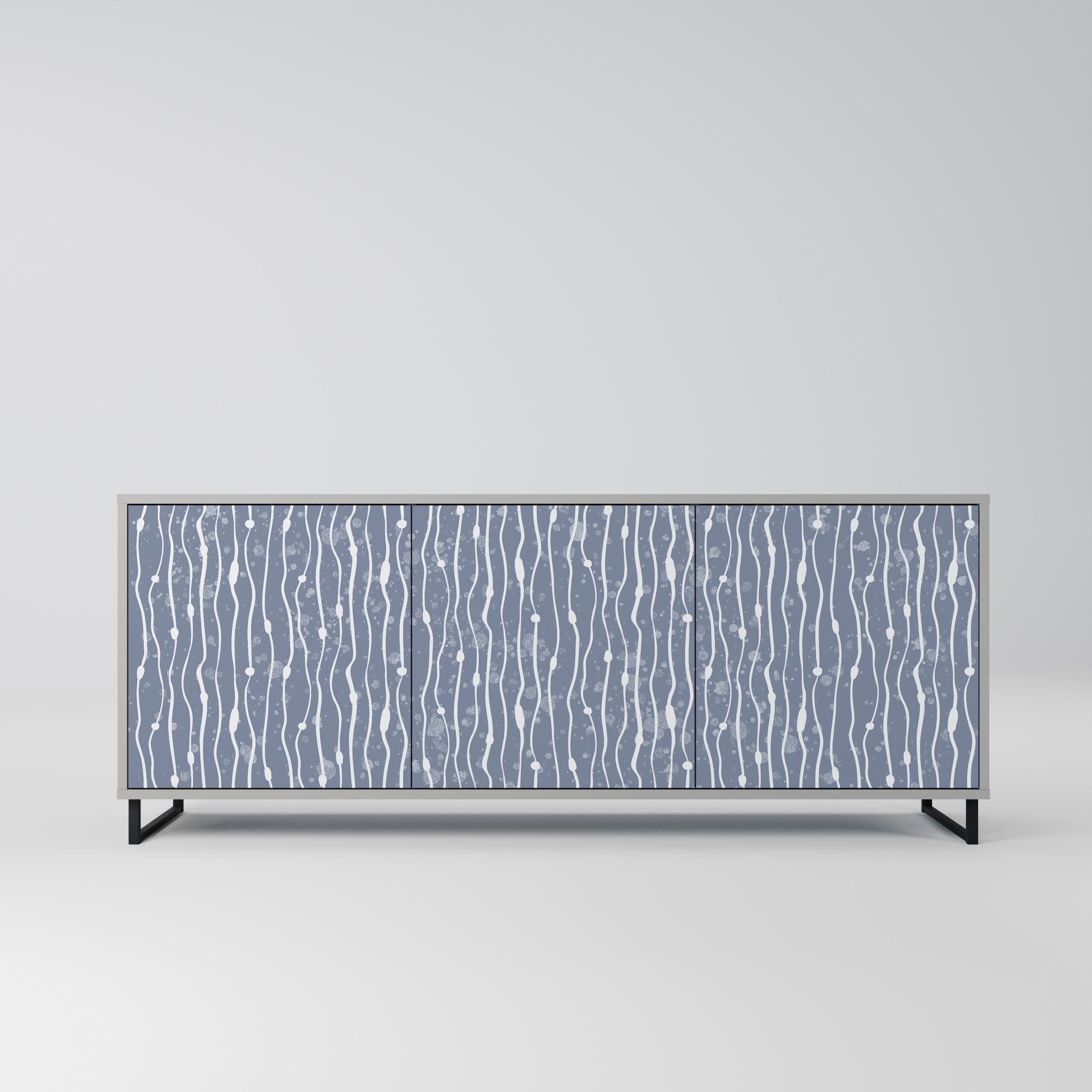 Aparador de 3 puertas GRAPHITE RAIN en acabado gris