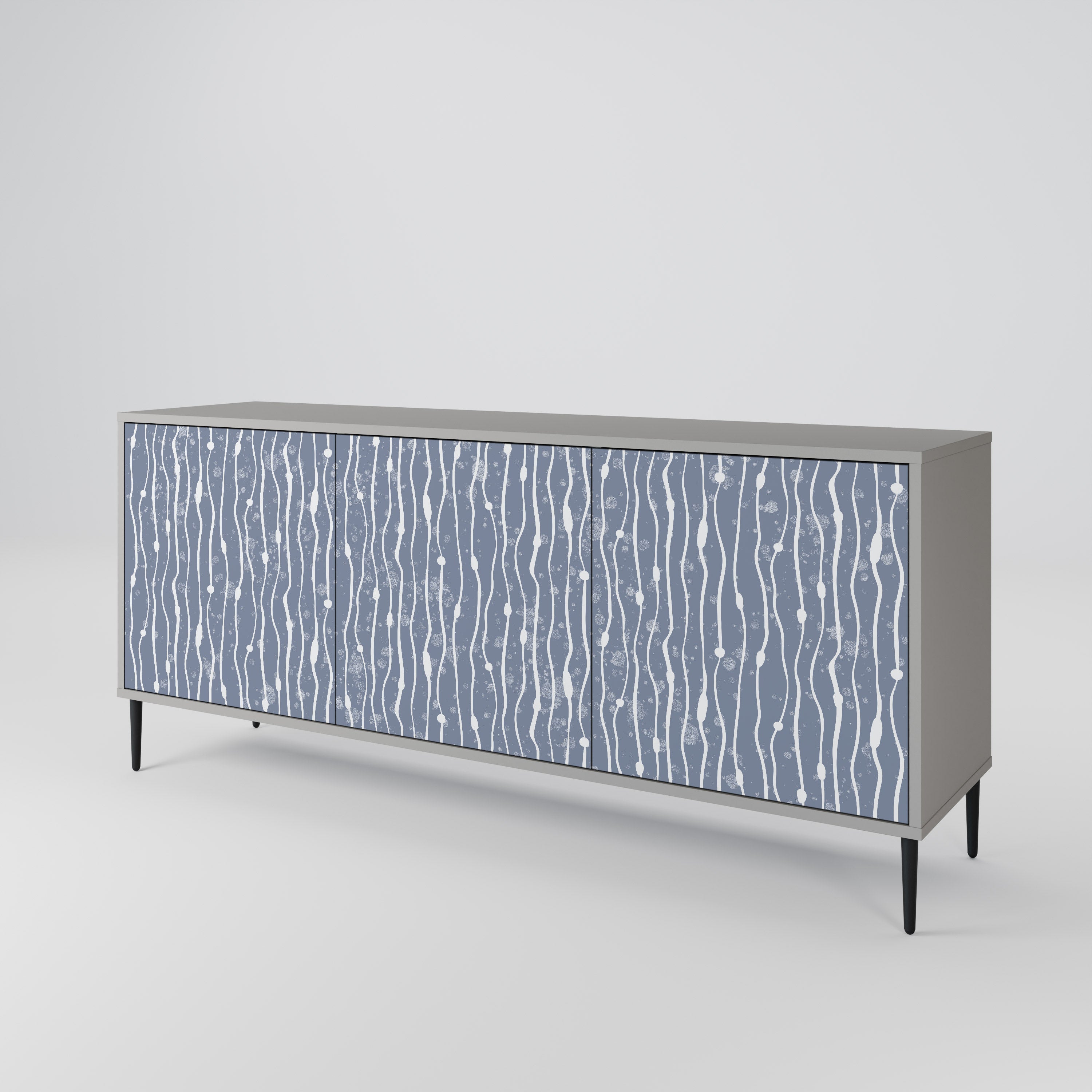 Aparador de 3 puertas GRAPHITE RAIN en acabado gris