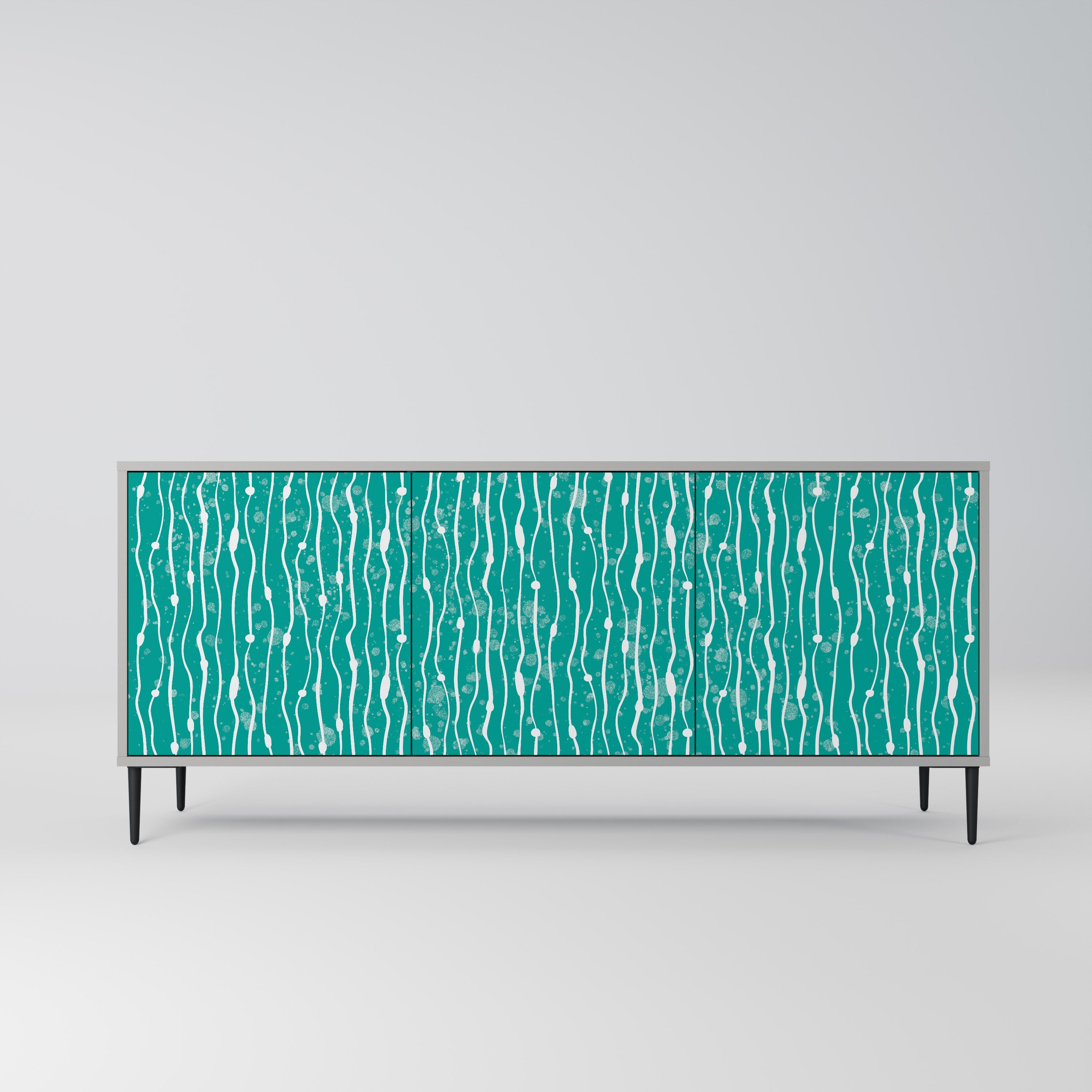 Aparador de 3 puertas TURQUOISE RAIN en acabado gris