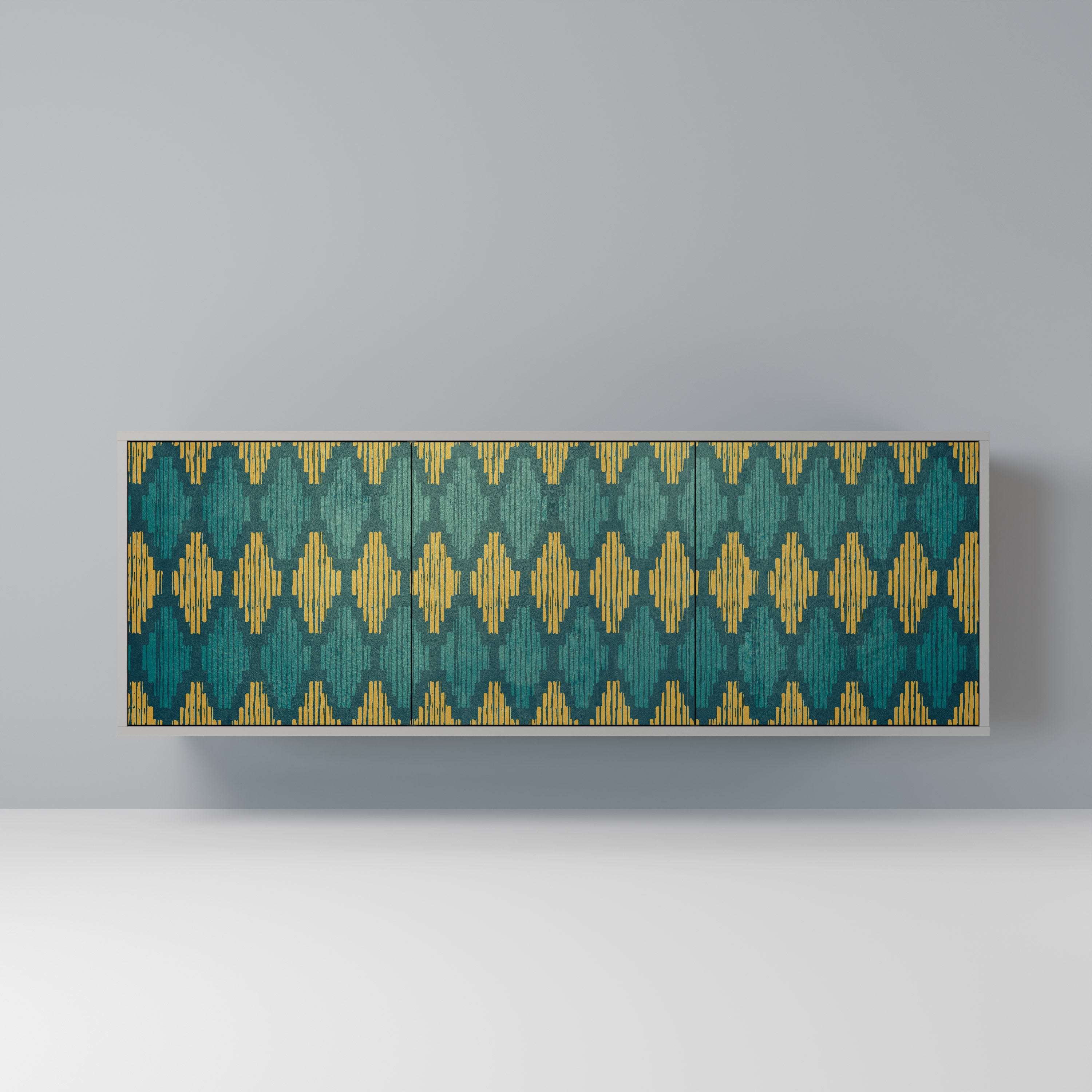 Aparador de 3 puertas POLYGONS en acabado gris